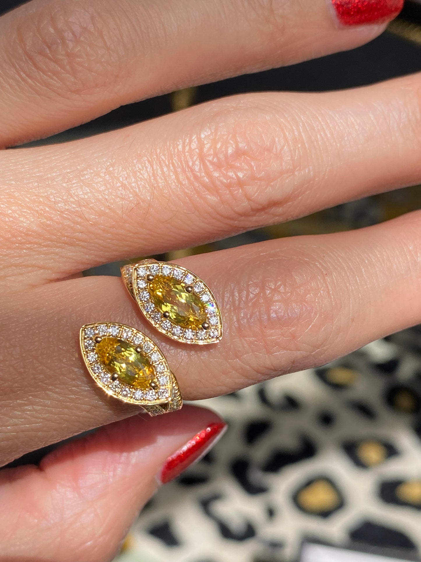 2.20ctw Yellow Ceylon Sapphire and 0.49ctw Natural Diamond Toi et Moi Ring in Platinum and 18ct Yellow Gold