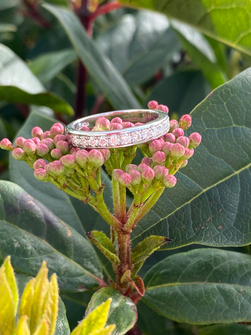 0.50ctw Moissanite Eternity Stacking Ring in Sterling Silver