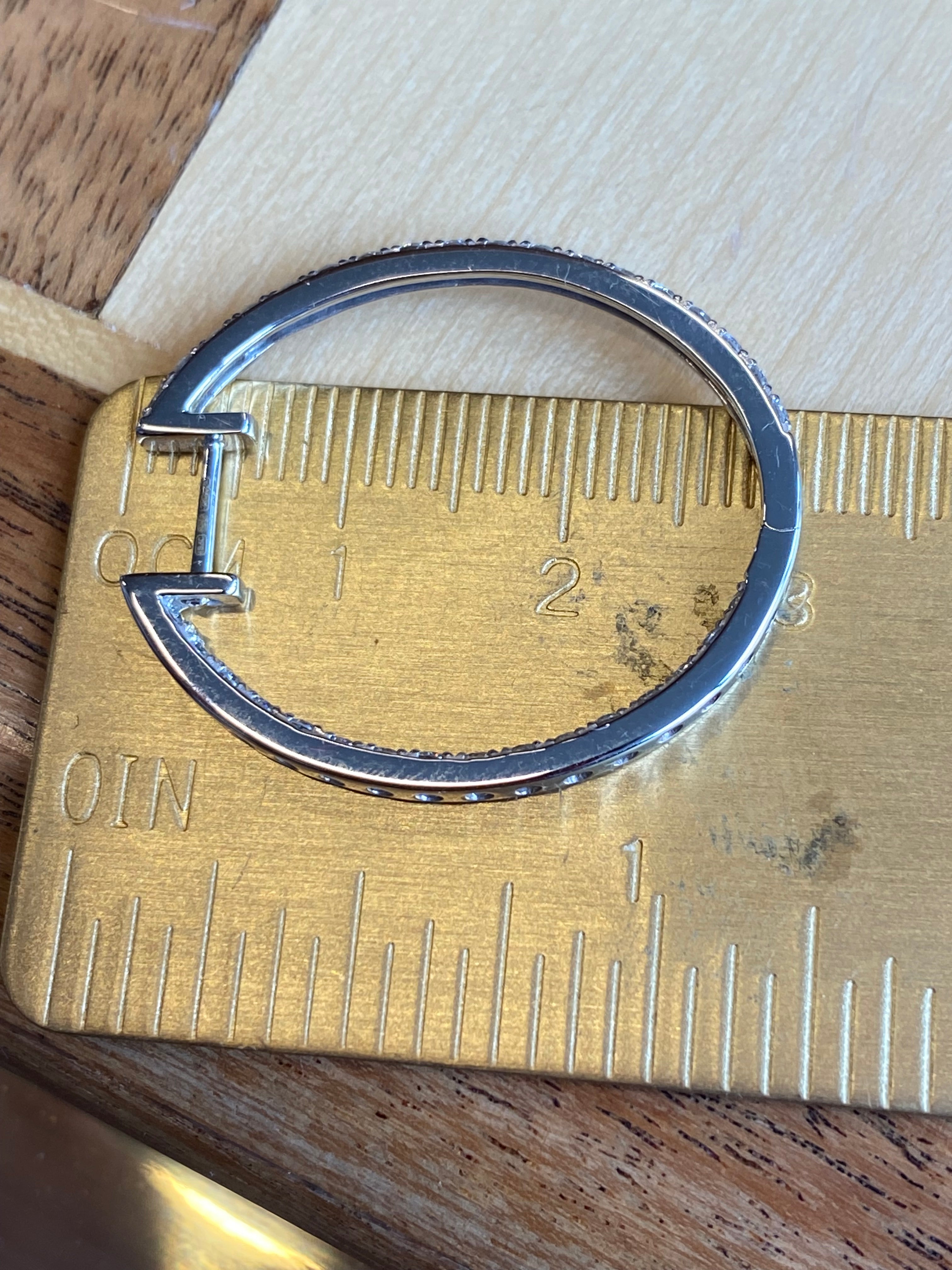 1.54 CTW Natural Diamond Hoop Earrings in 18ct White Gold