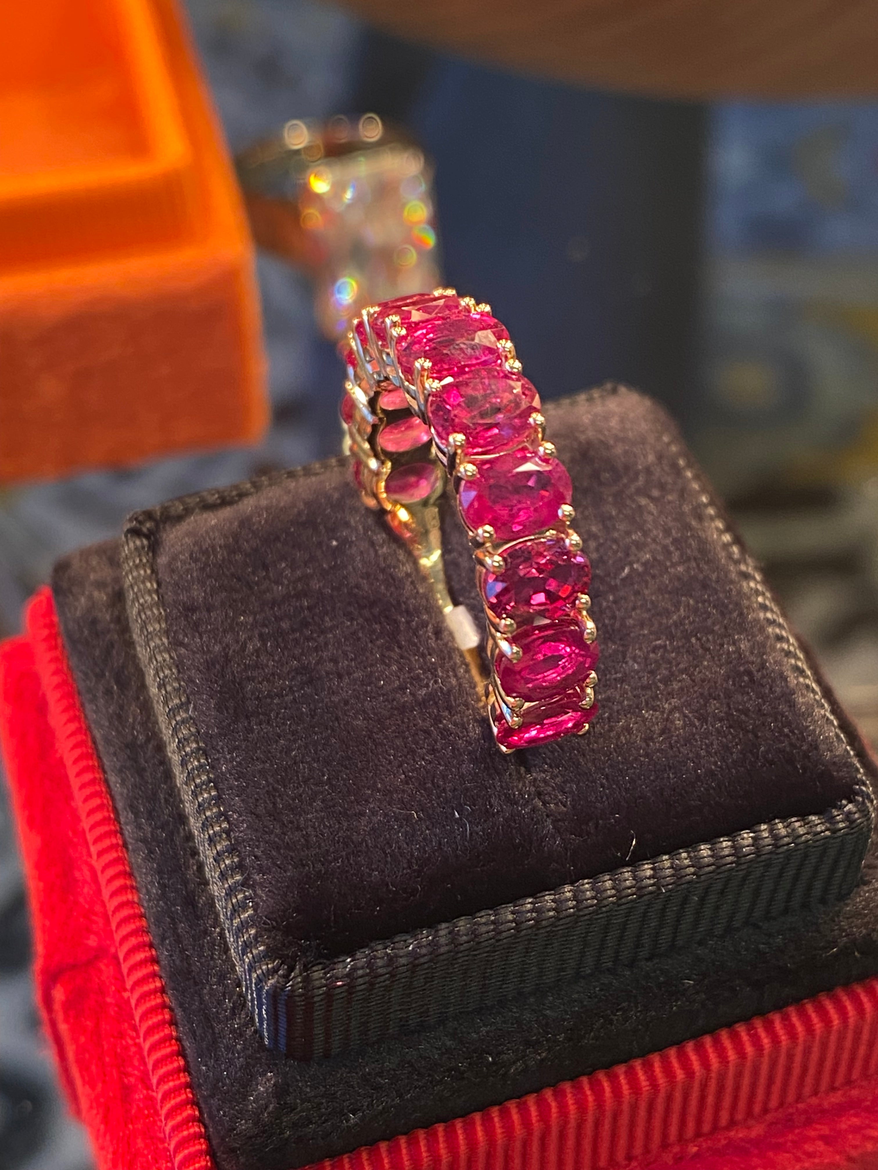 4.90 CTW Ruby Eternity Ring in 9ct Yellow Gold