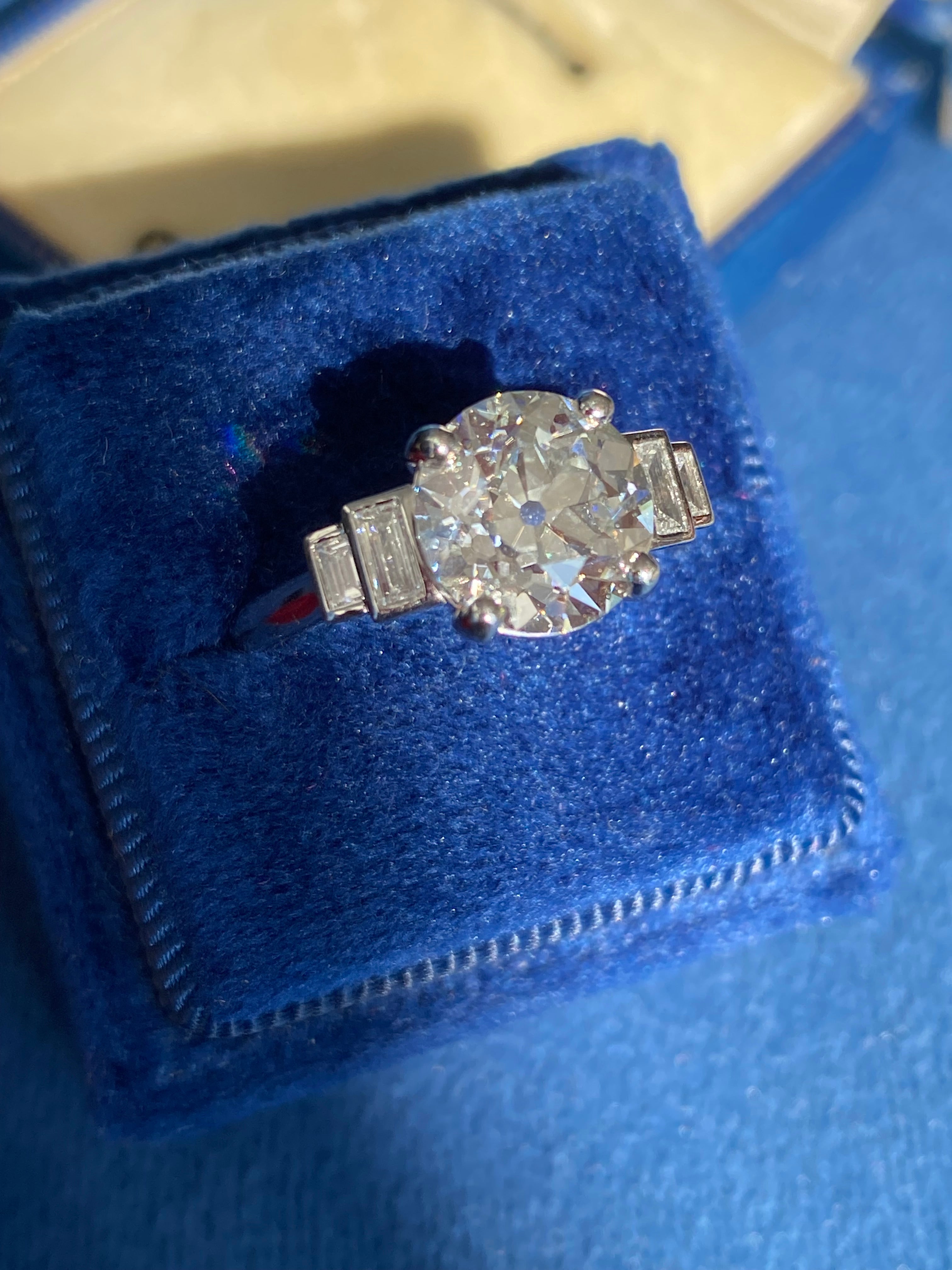 Heritage 3.25CT + Old European Cut Lab Grown Diamond Engagement Ring, at Least F Colour / VS Clarity