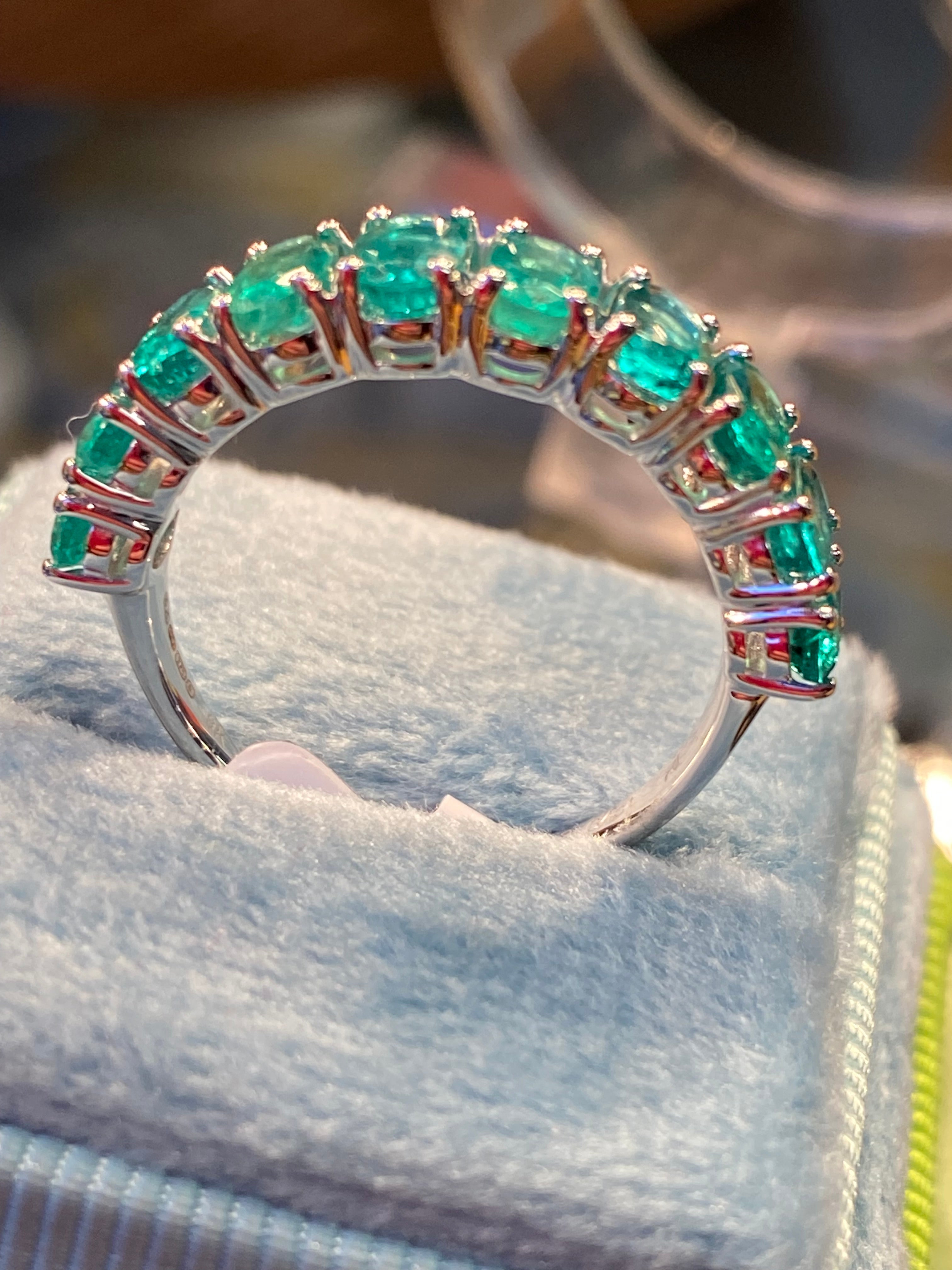 2.34 CTW Emerald Eternity Ring in 9ct White Gold