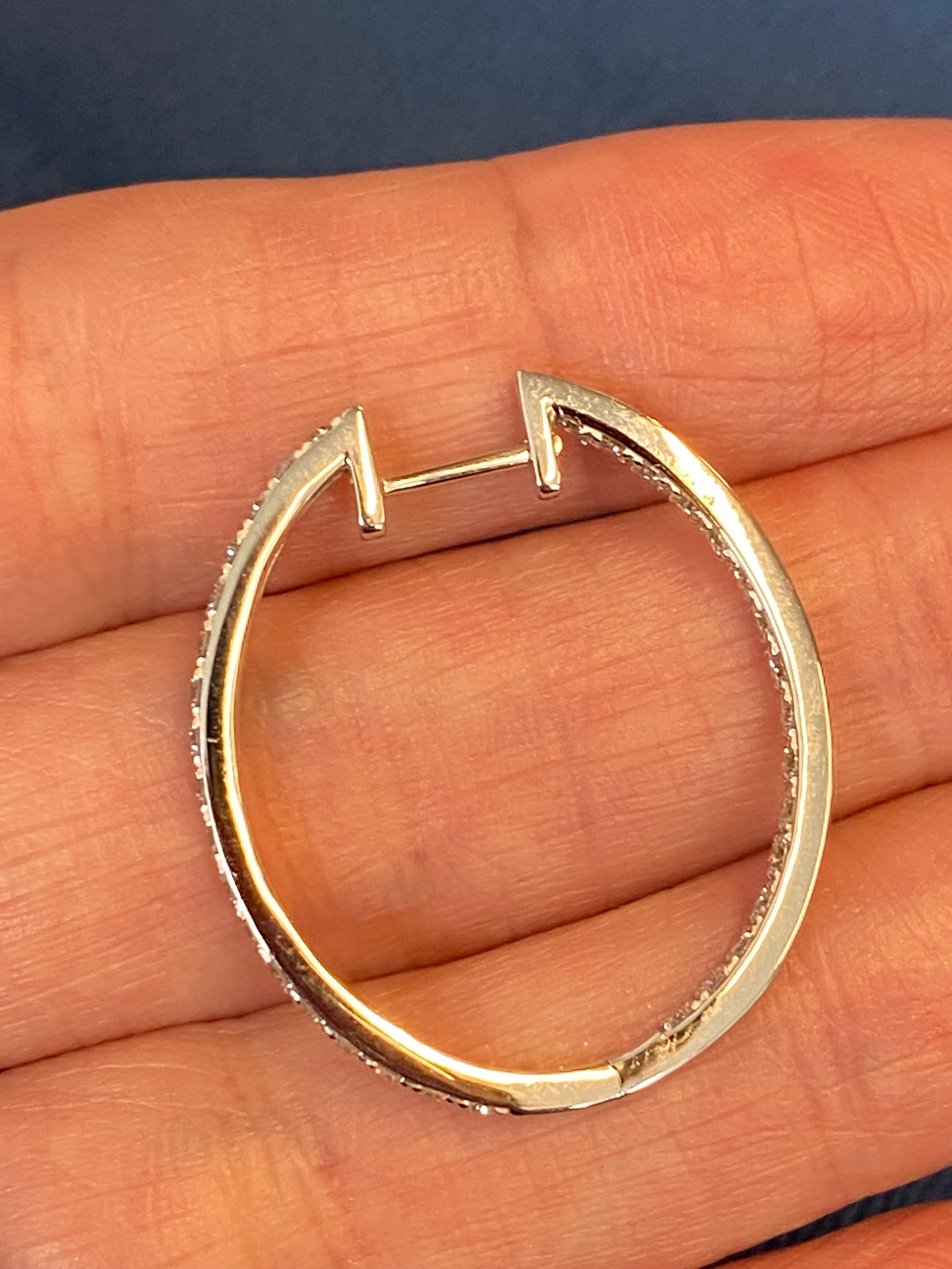 1.54 CTW Natural Diamond Hoop Earrings in 18ct White Gold