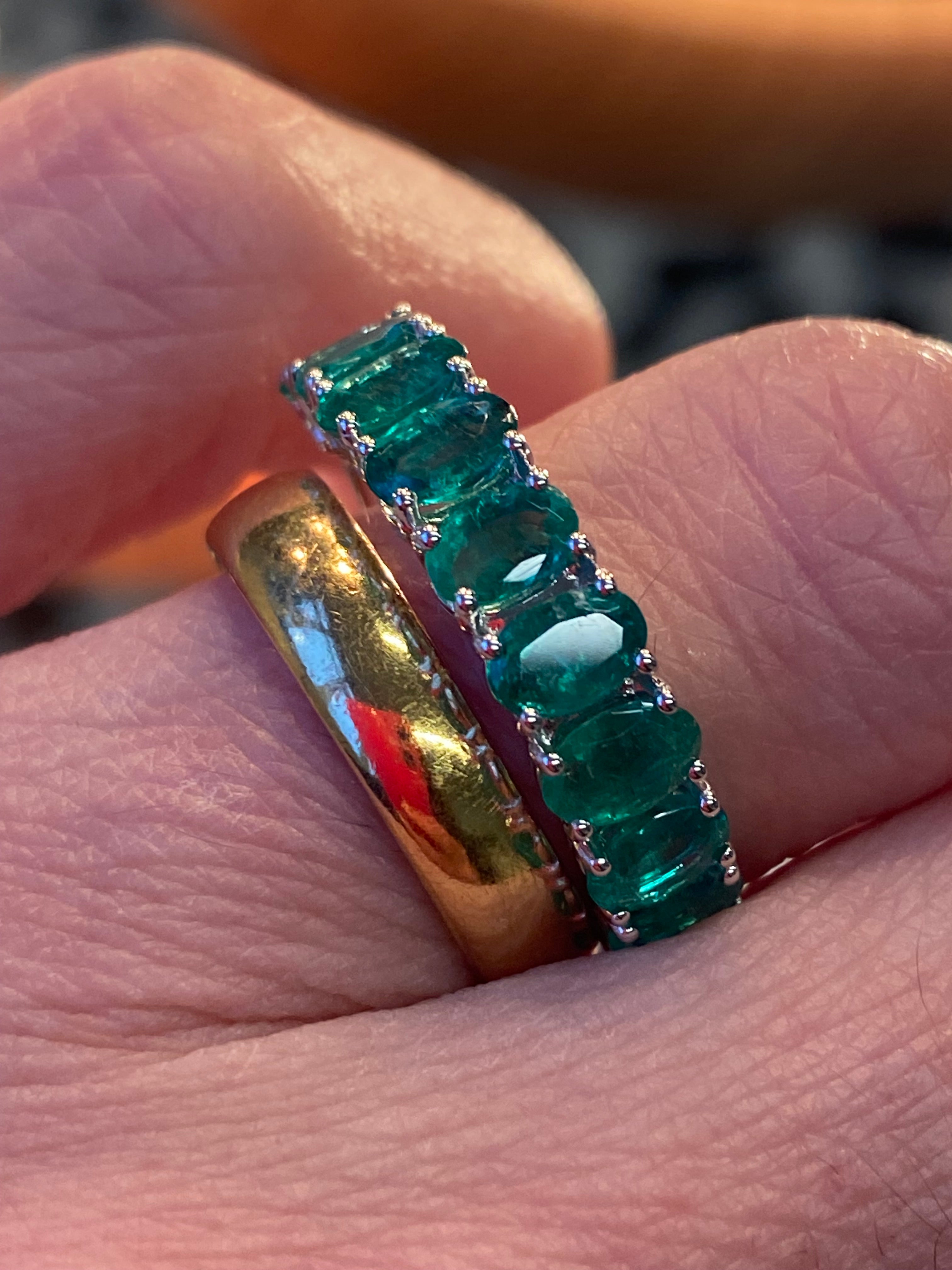 2.34 CTW Emerald Eternity Ring in 9ct White Gold