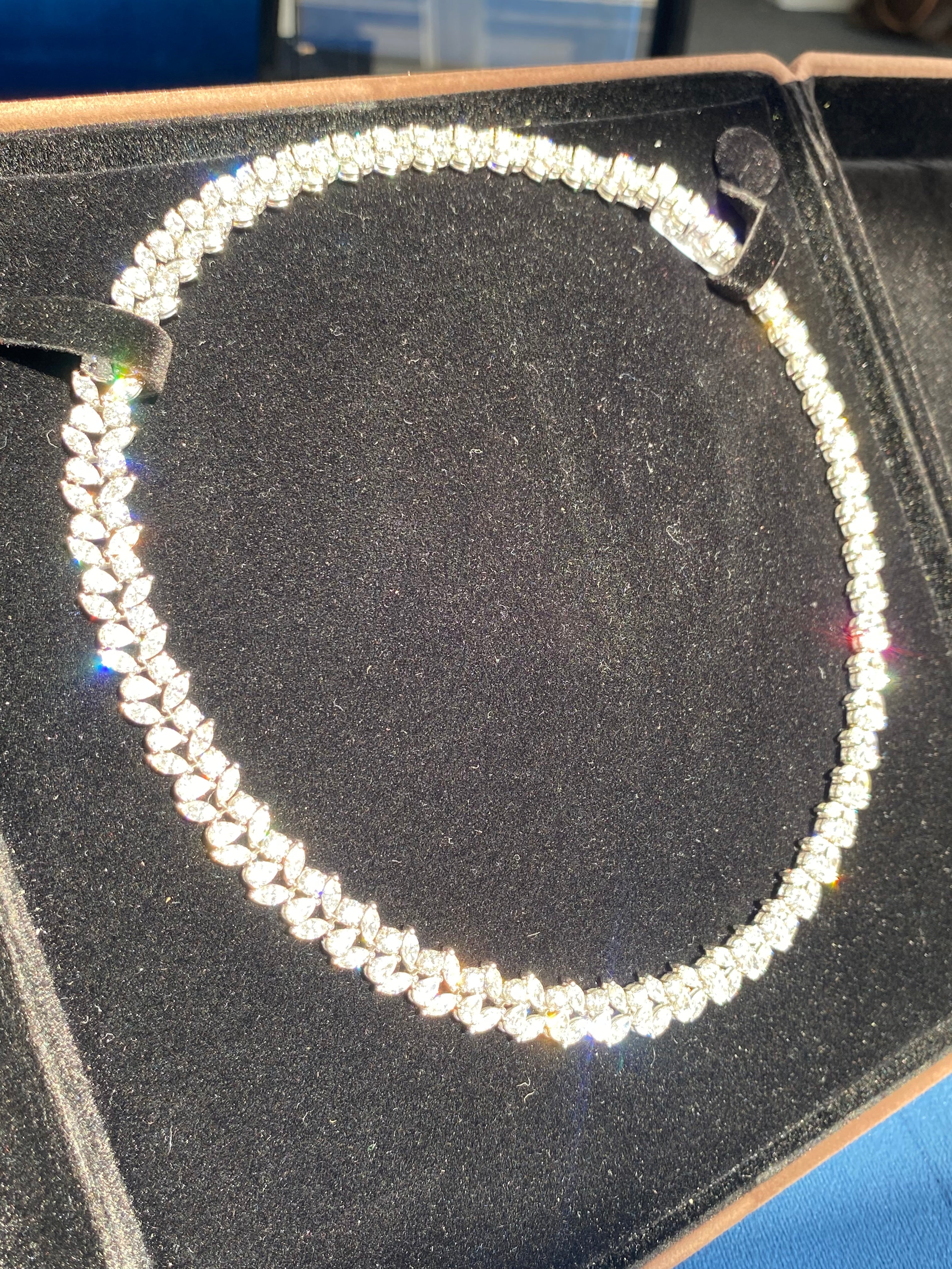 32.17 CTW Natural Diamond Necklace in 18ct White Gold