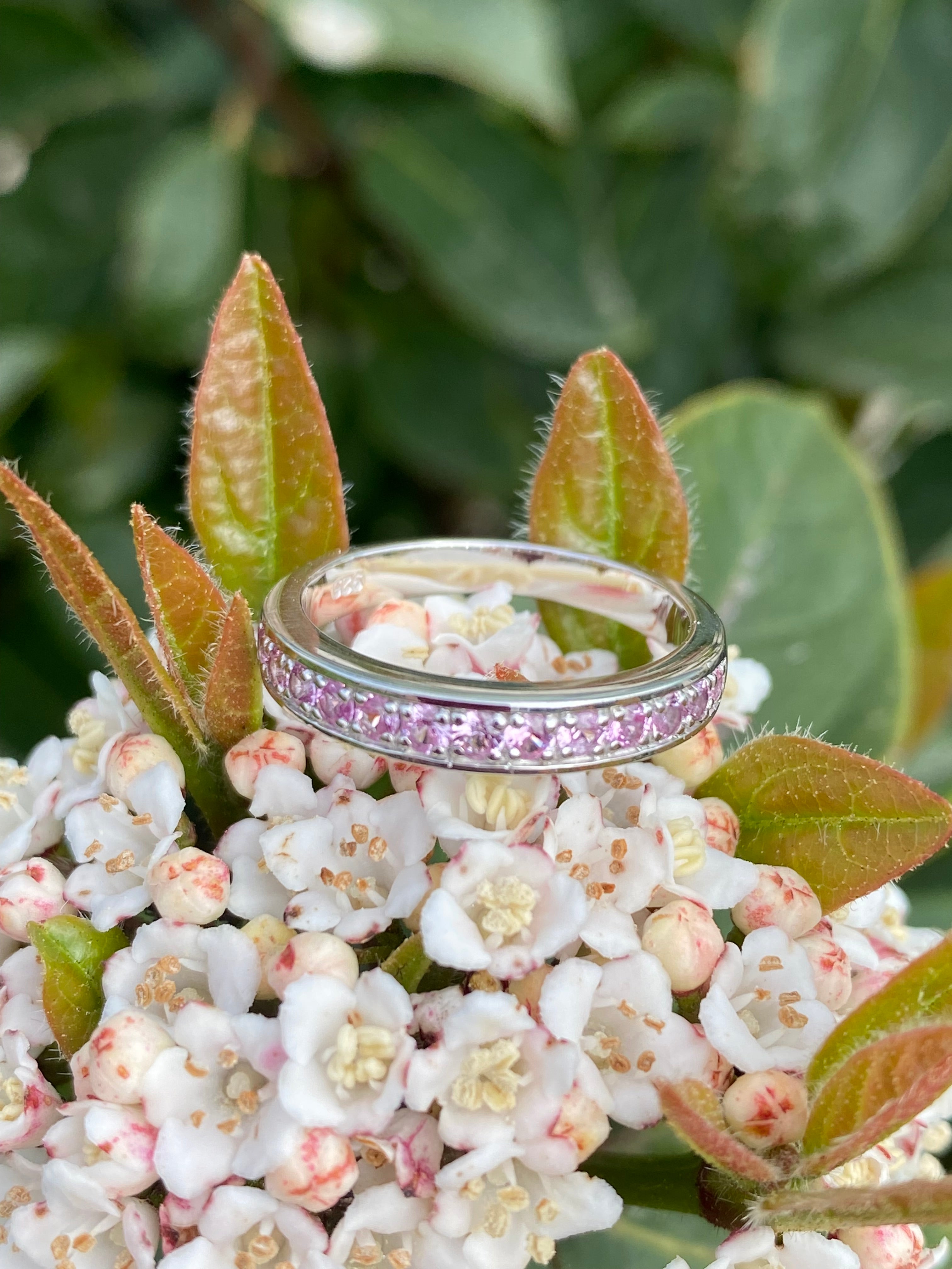0.50ctw Baby Pink Sapphire Eternity Stacking Ring