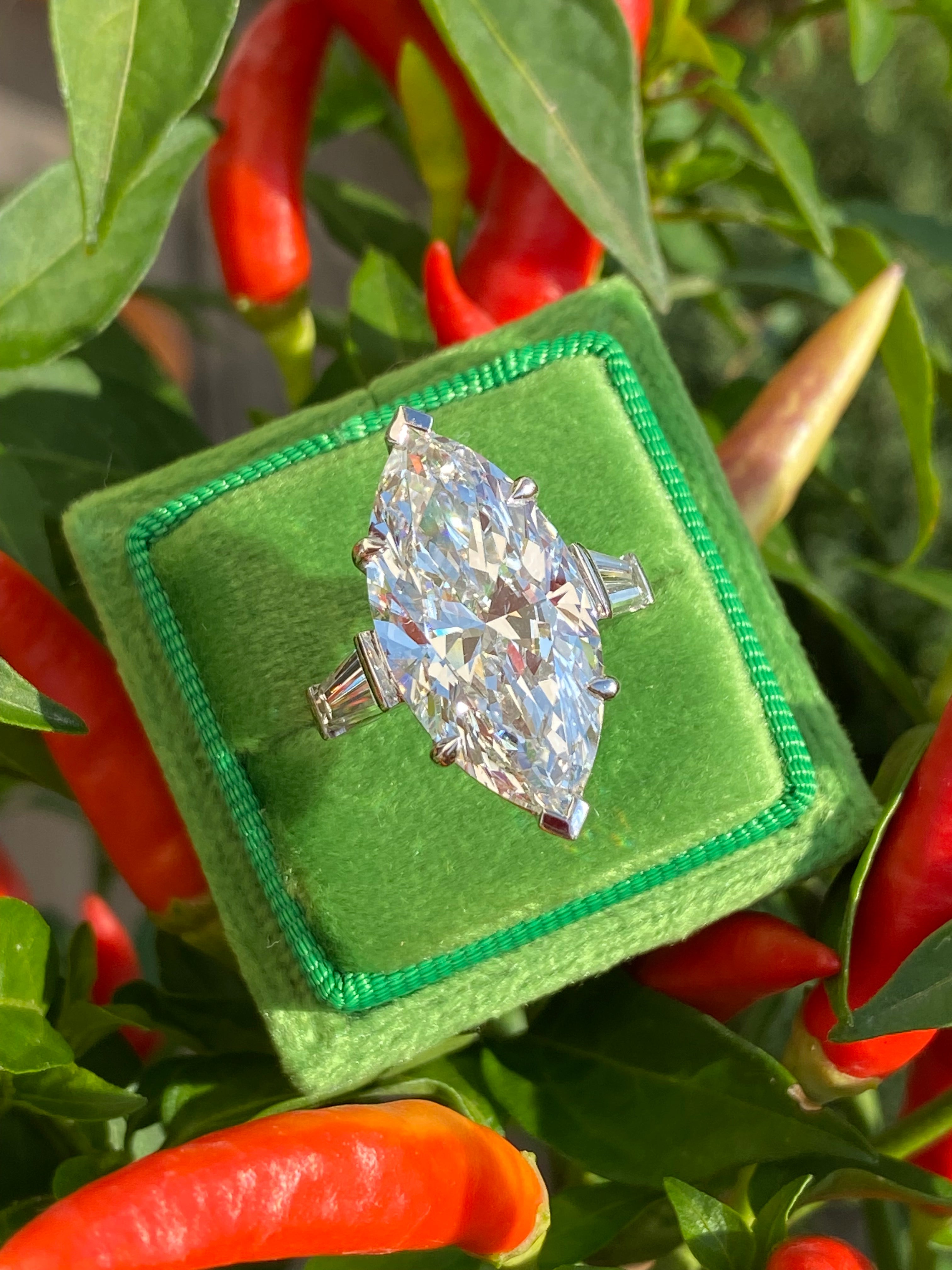 10.03 Carat Marquise Cut Lab Diamond Solitaire Engagement Ring in Platinum
