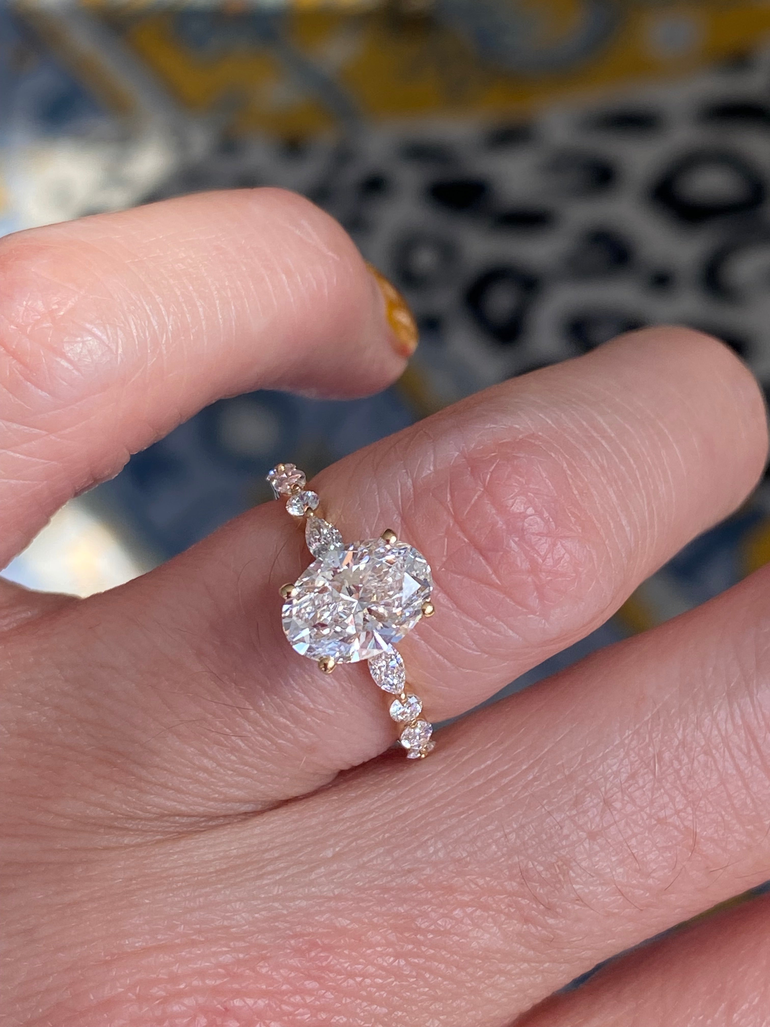 1.95 CTW Oval Cut Lab Diamond Solitaire Engagement Ring in 18ct Yellow Gold