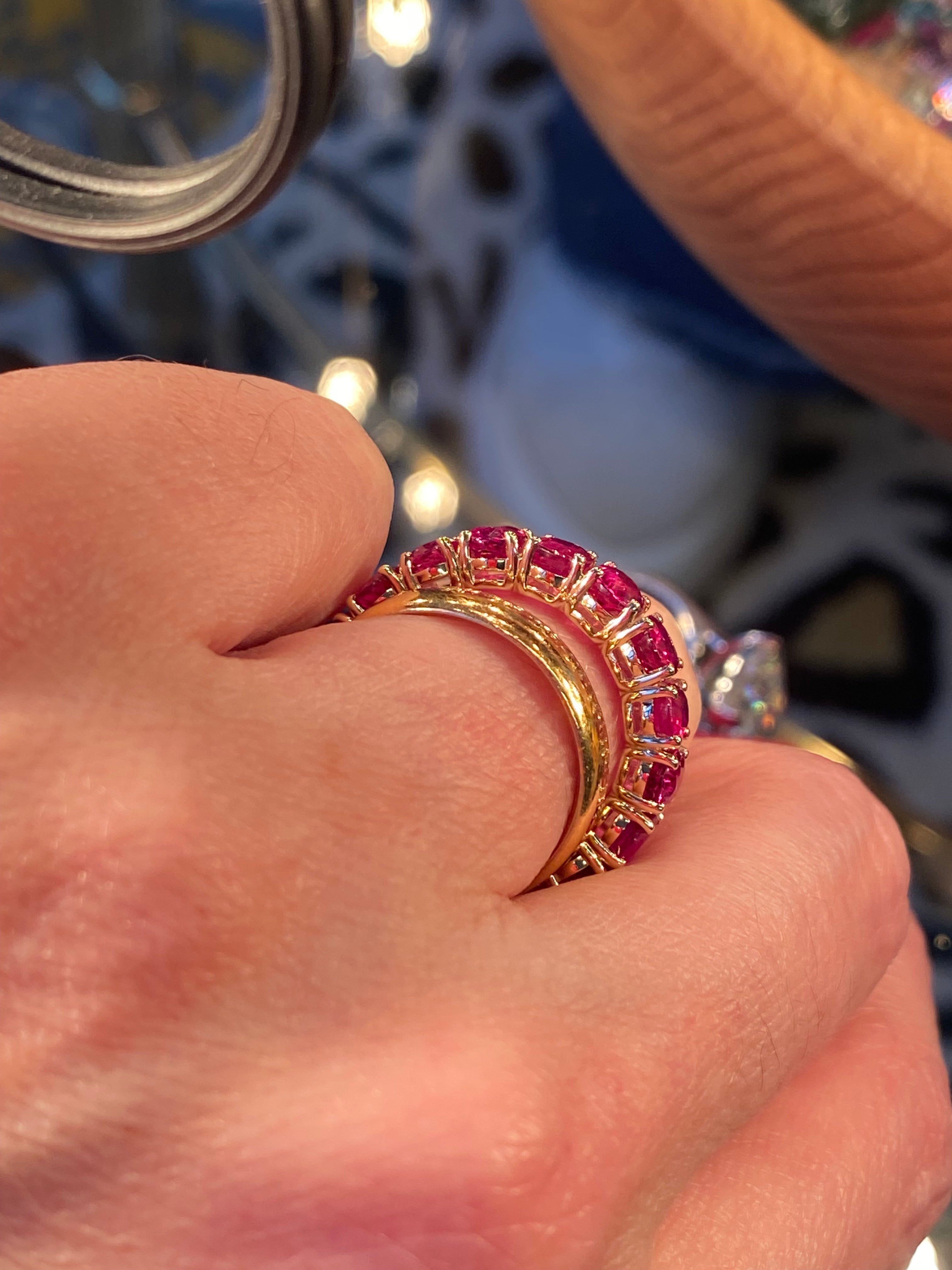 4.90 CTW Ruby Eternity Ring in 9ct Yellow Gold