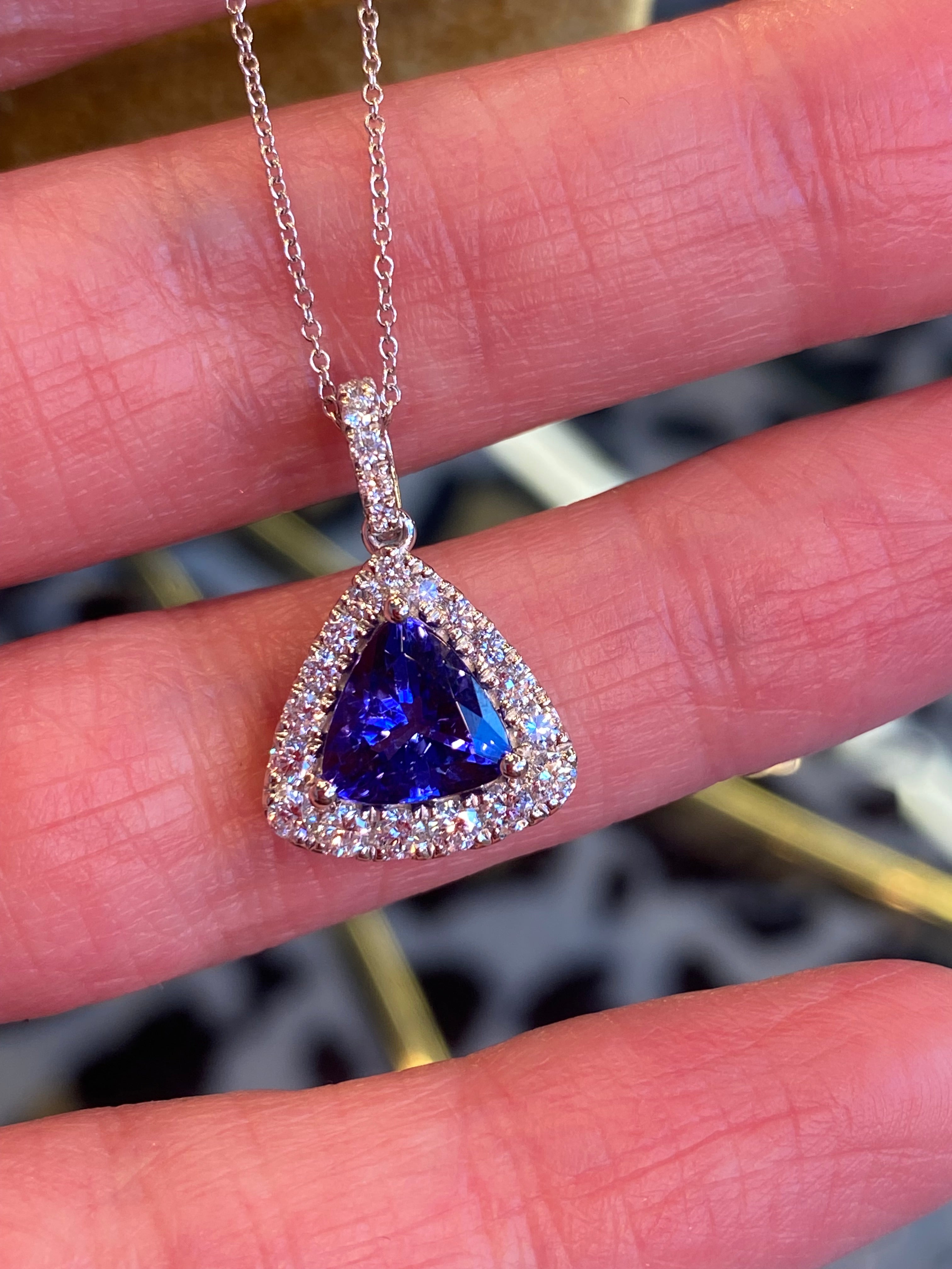 2.66 CTW Tanzanite and Diamond Pendant Necklace in Platinum