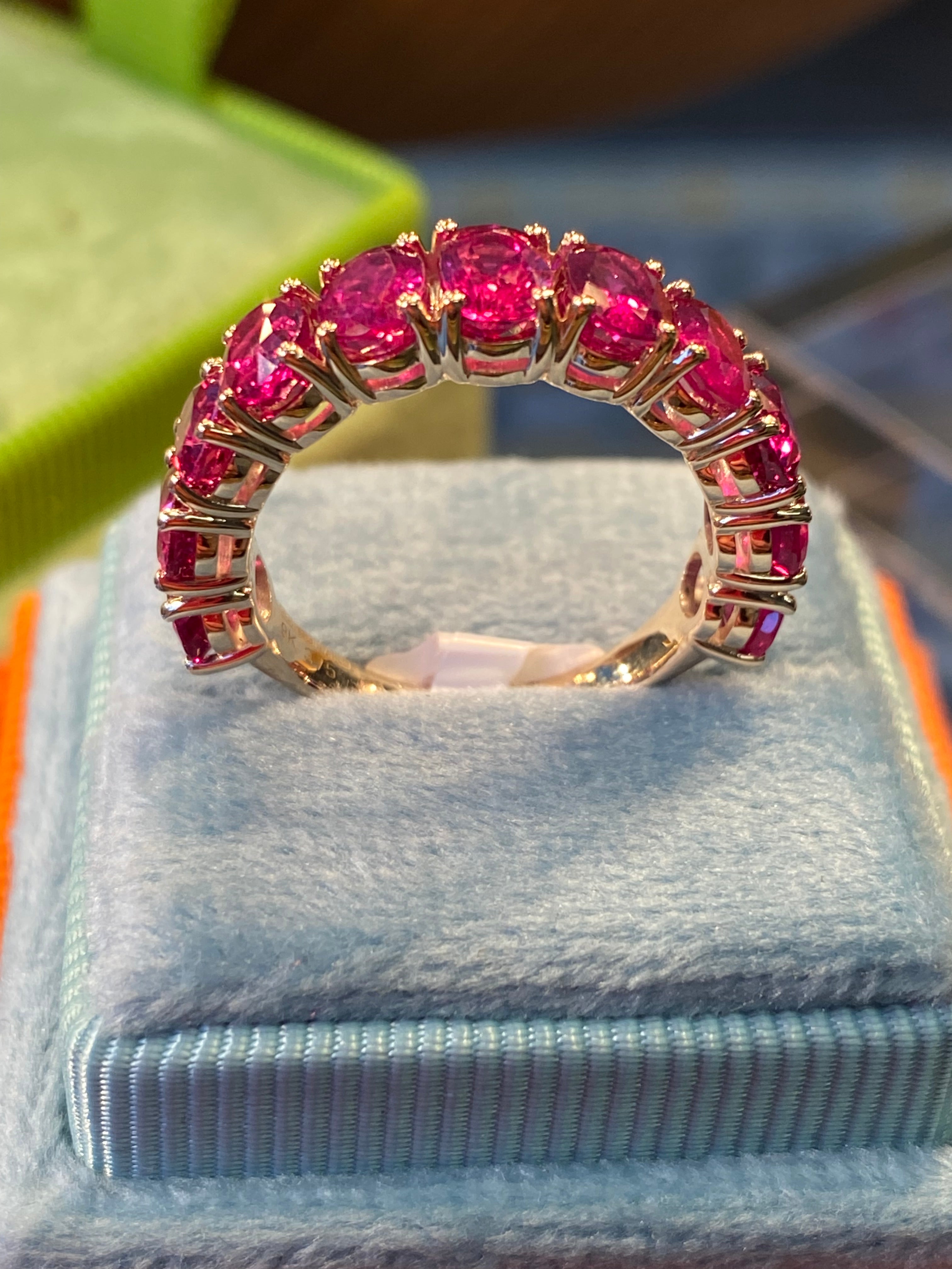4.90 CTW Ruby Eternity Ring in 9ct Yellow Gold