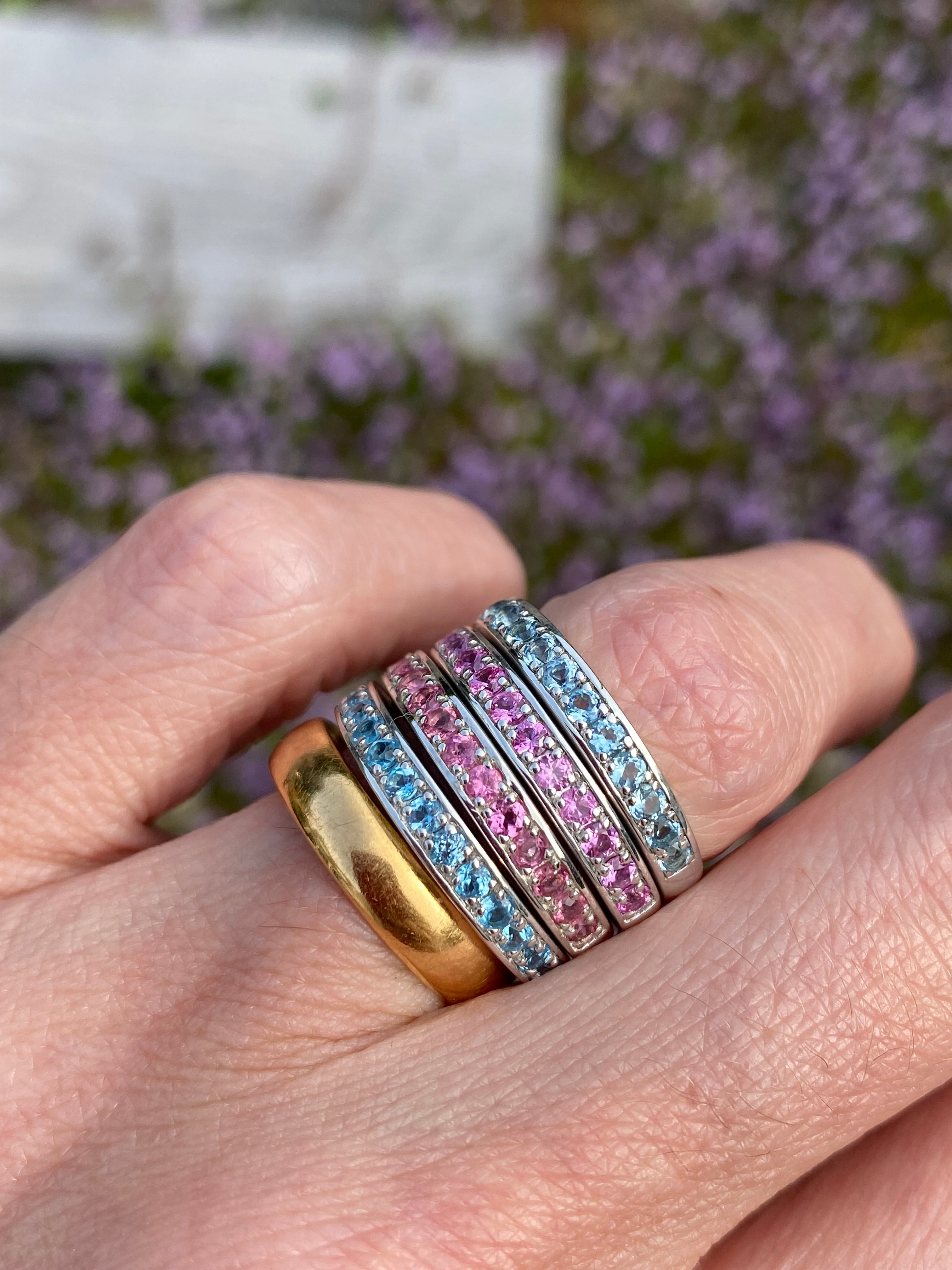 0.50ctw Blue Topaz Eternity Stacking Ring