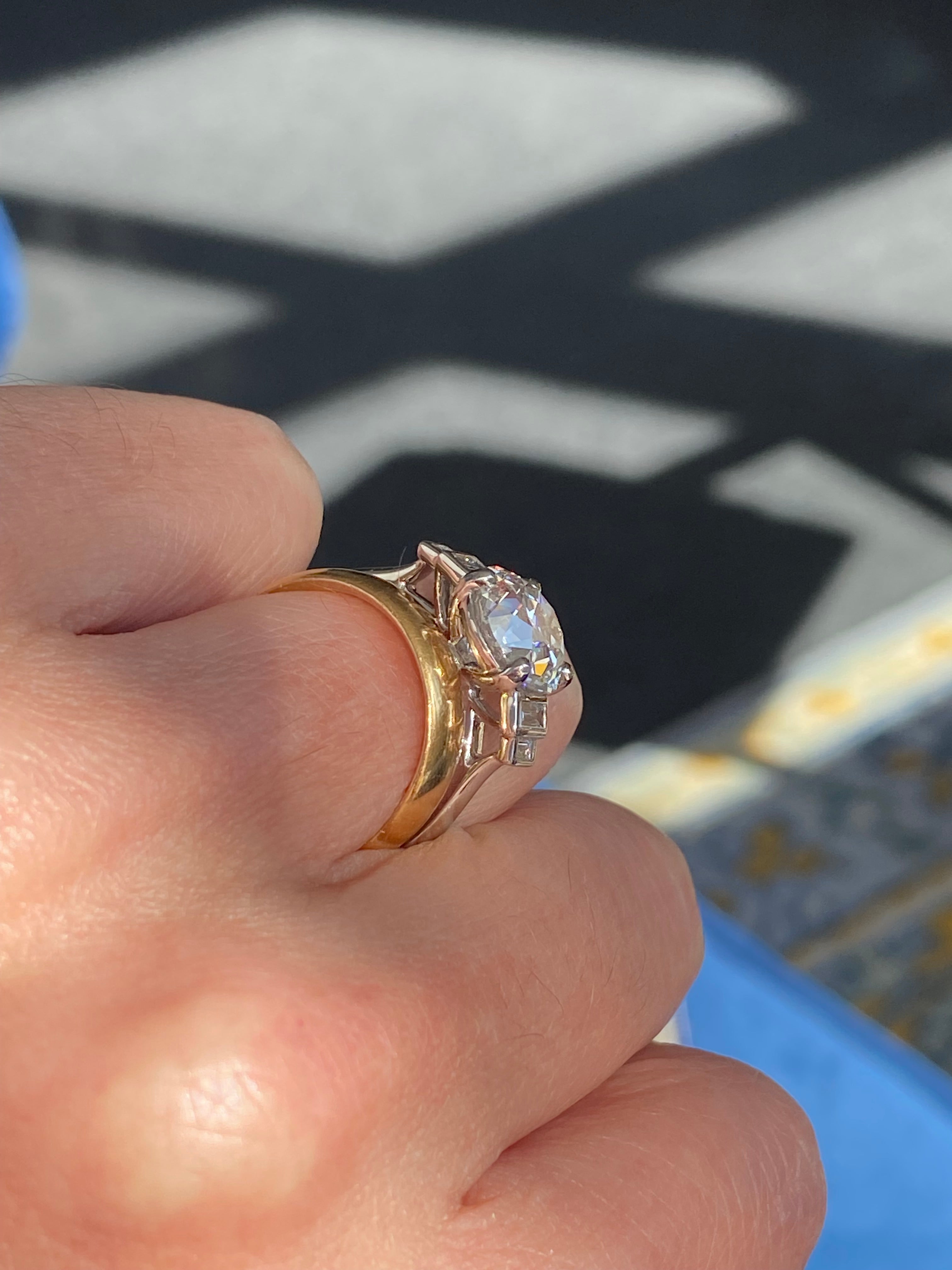 Heritage 3.25CT + Old European Cut Lab Grown Diamond Engagement Ring, at Least F Colour / VS Clarity