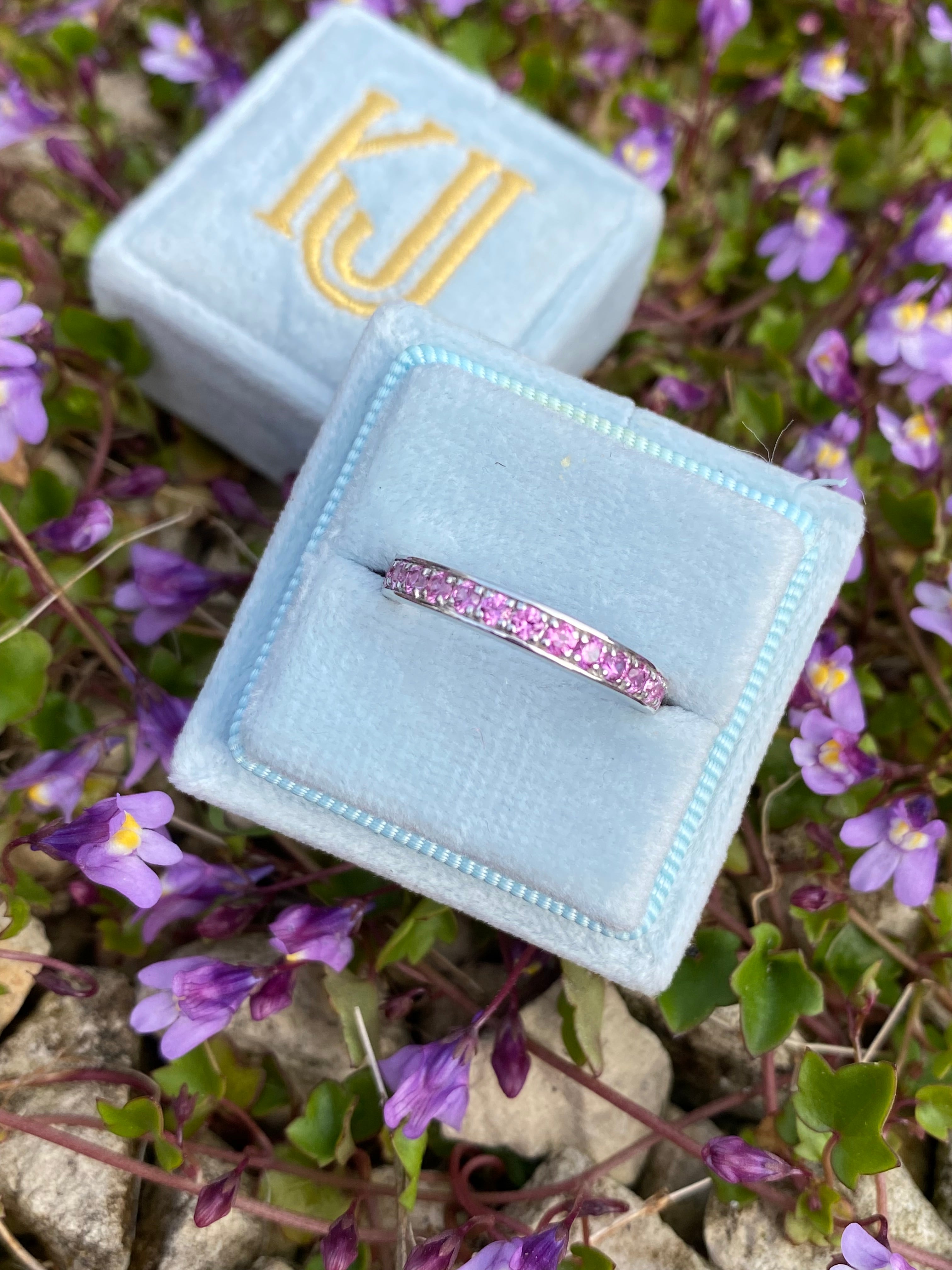 0.50ctw Hot Pink Sapphire Eternity Stacking Ring