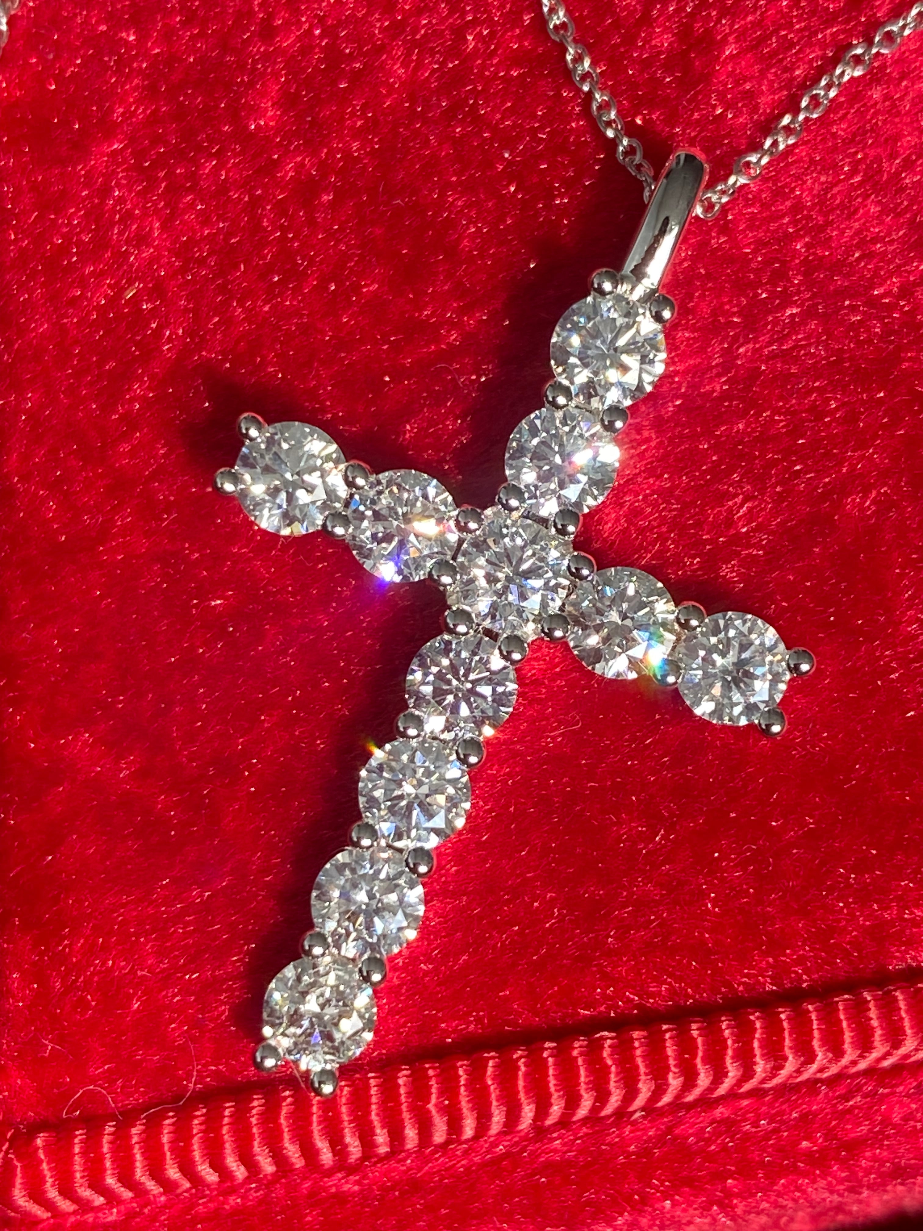2.00 CTW Natural Diamond Cross in 18ct White Gold