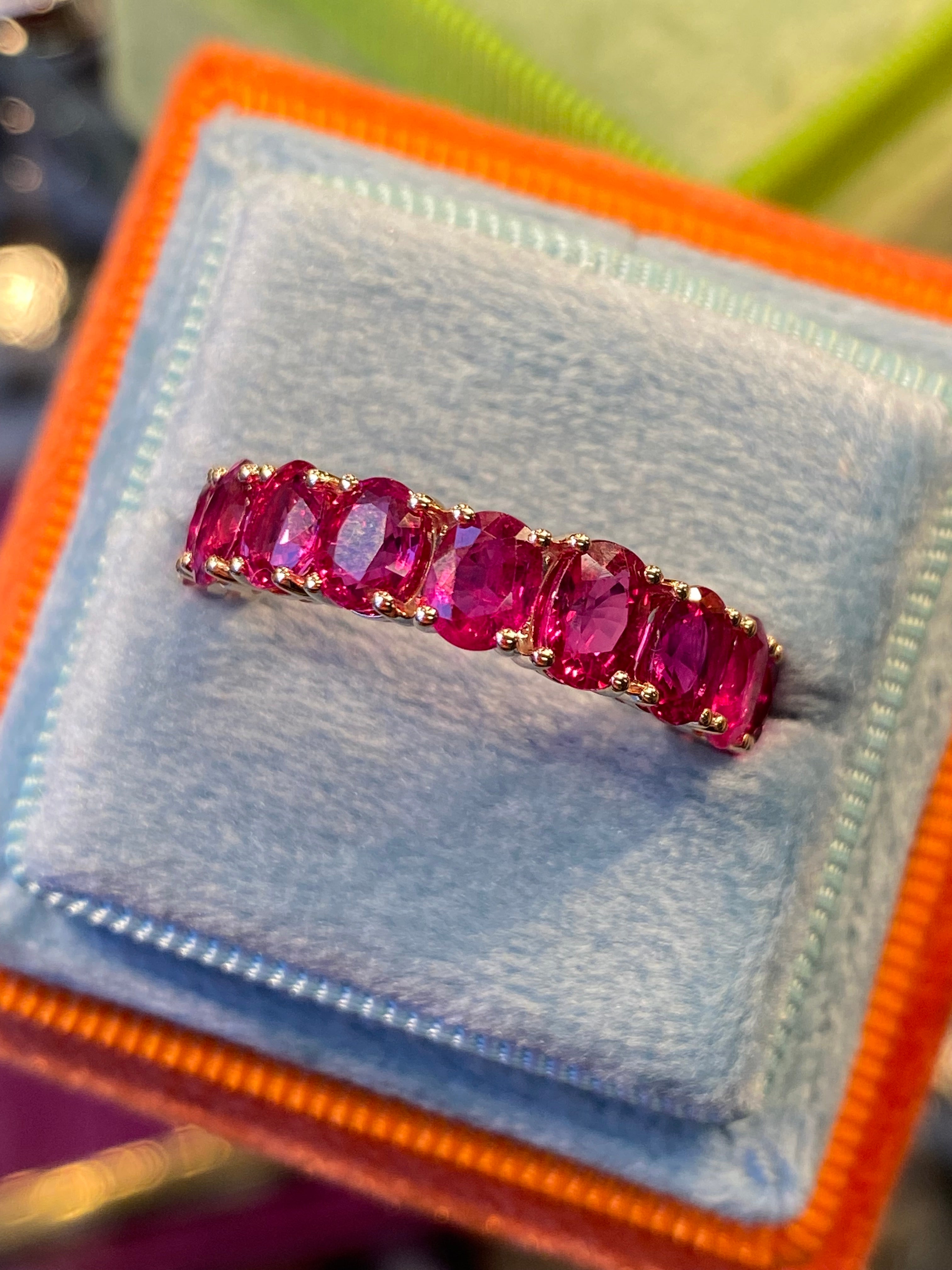 4.90 CTW Ruby Eternity Ring in 9ct Yellow Gold