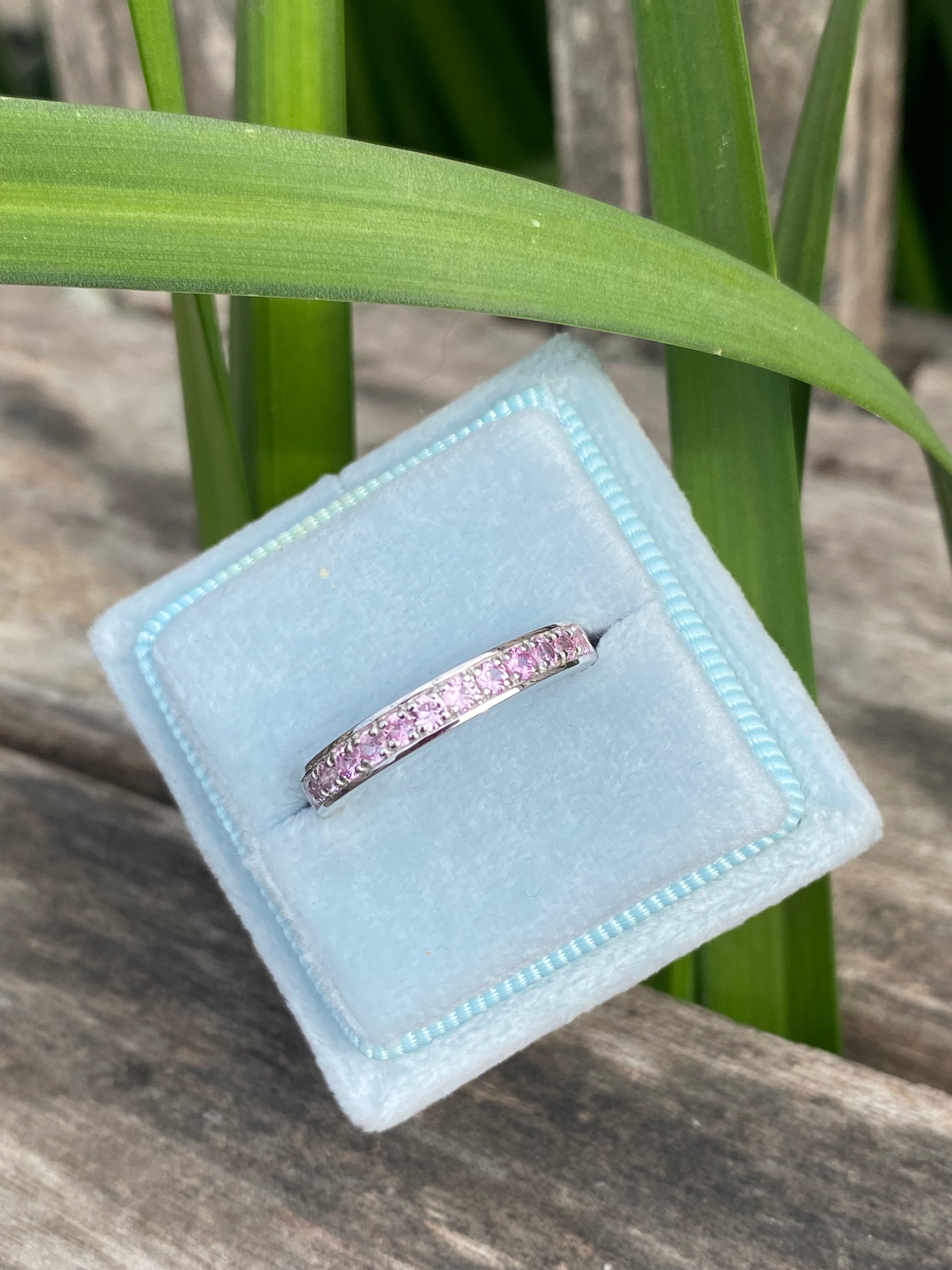 0.50ctw Baby Pink Sapphire Eternity Stacking Ring