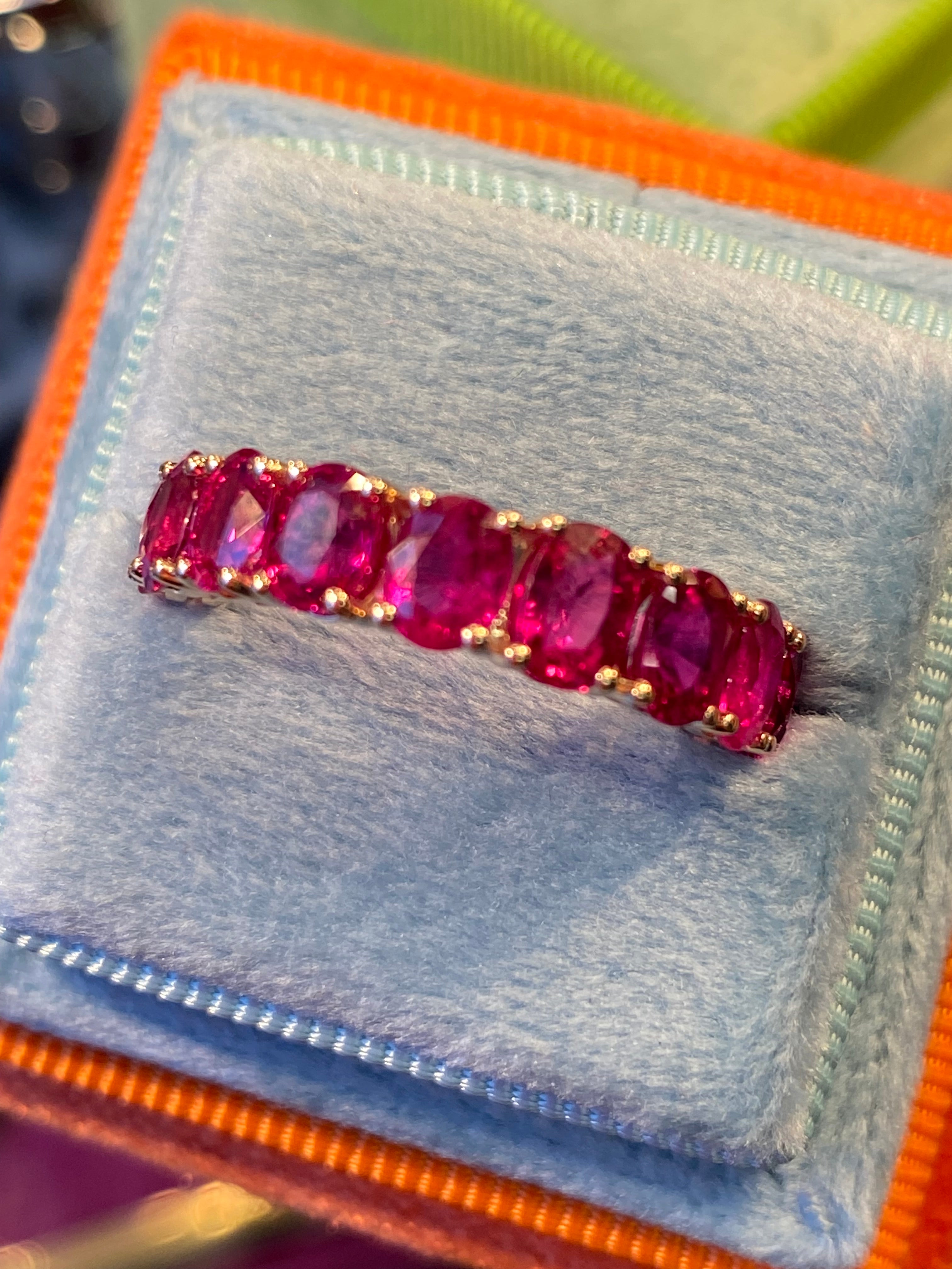 4.90 CTW Ruby Eternity Ring in 9ct Yellow Gold