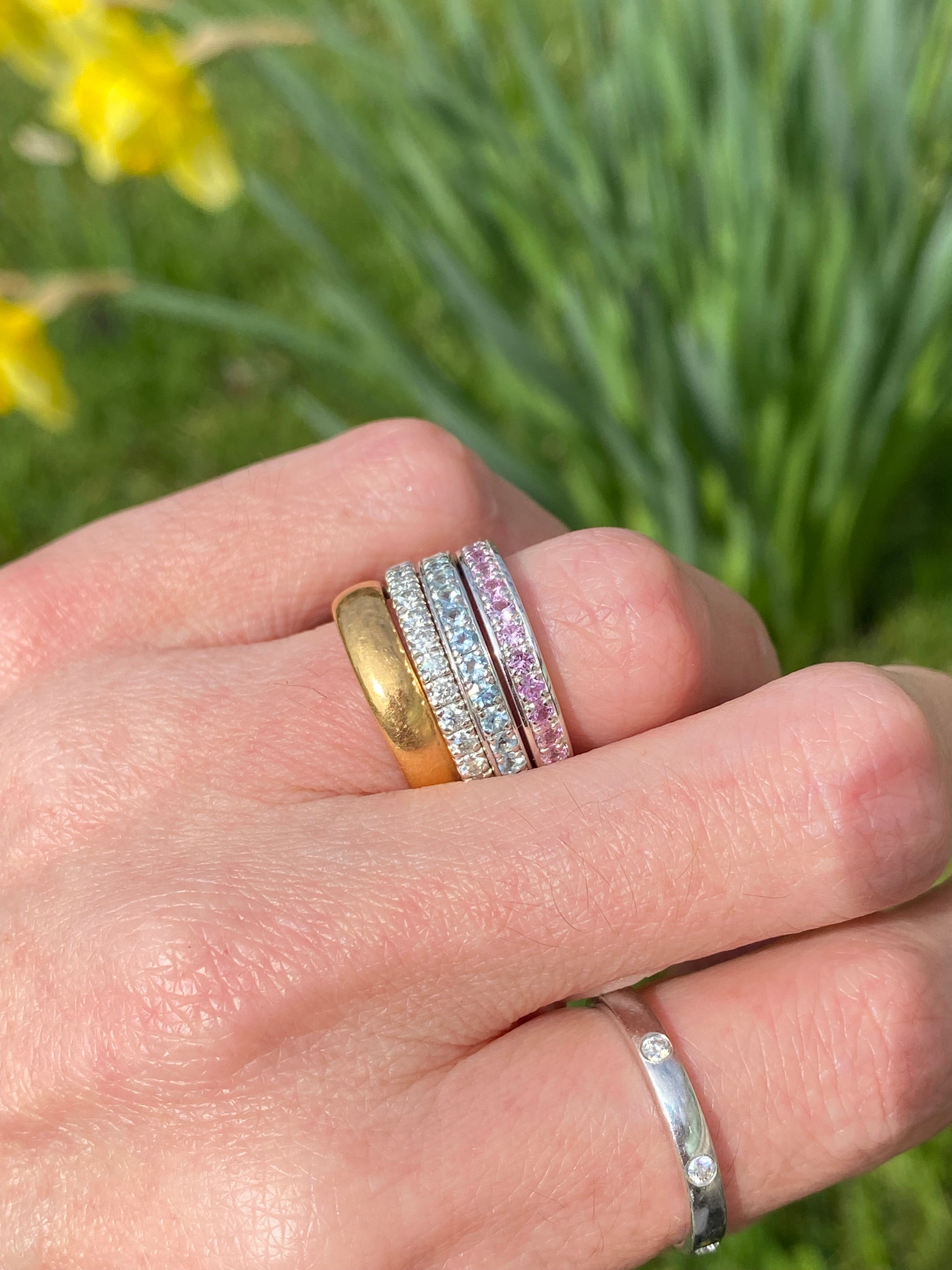 0.50ctw Baby Pink Sapphire Eternity Stacking Ring
