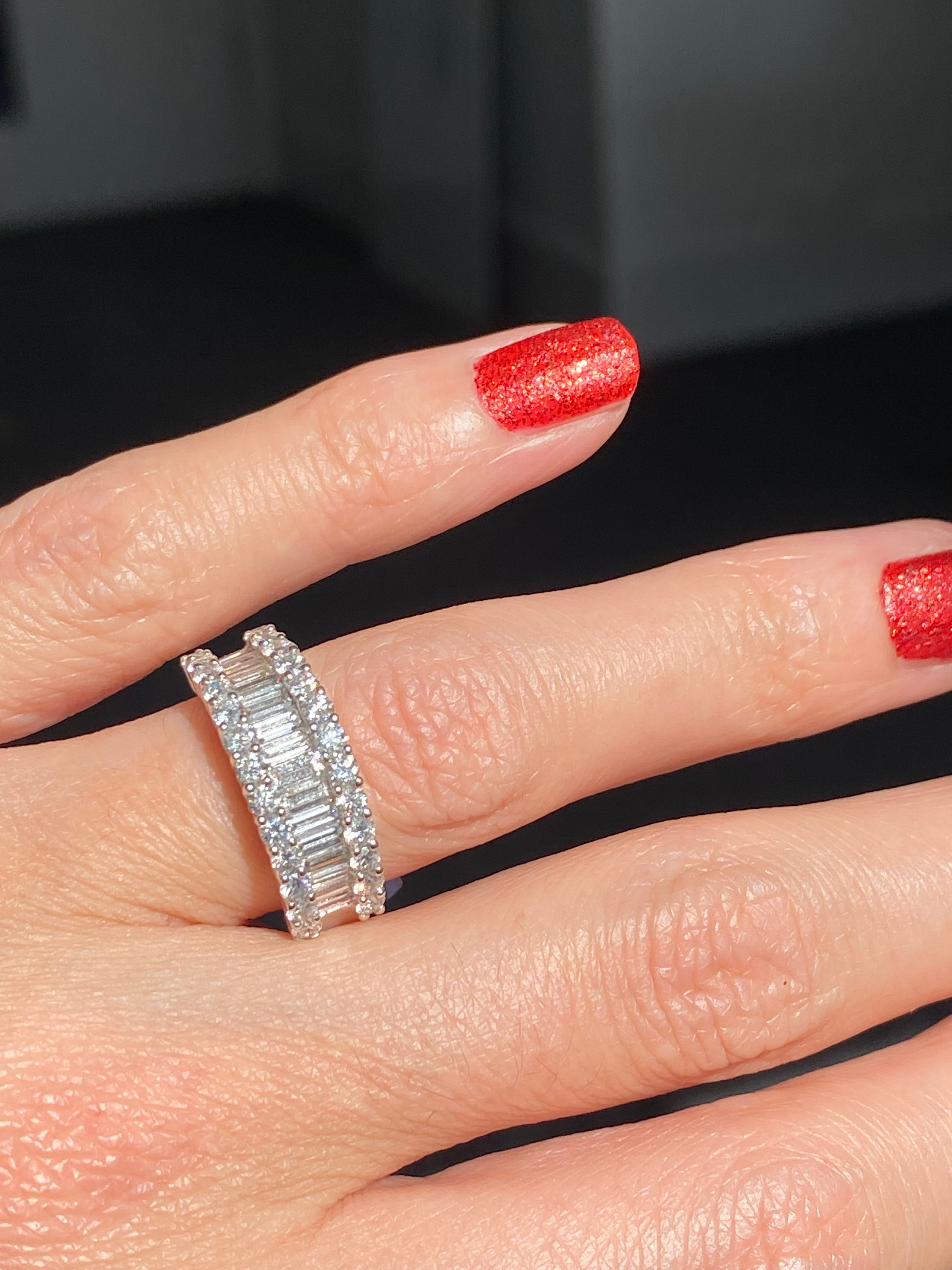2.18 CTW Statement Natural Diamond Eternity Ring