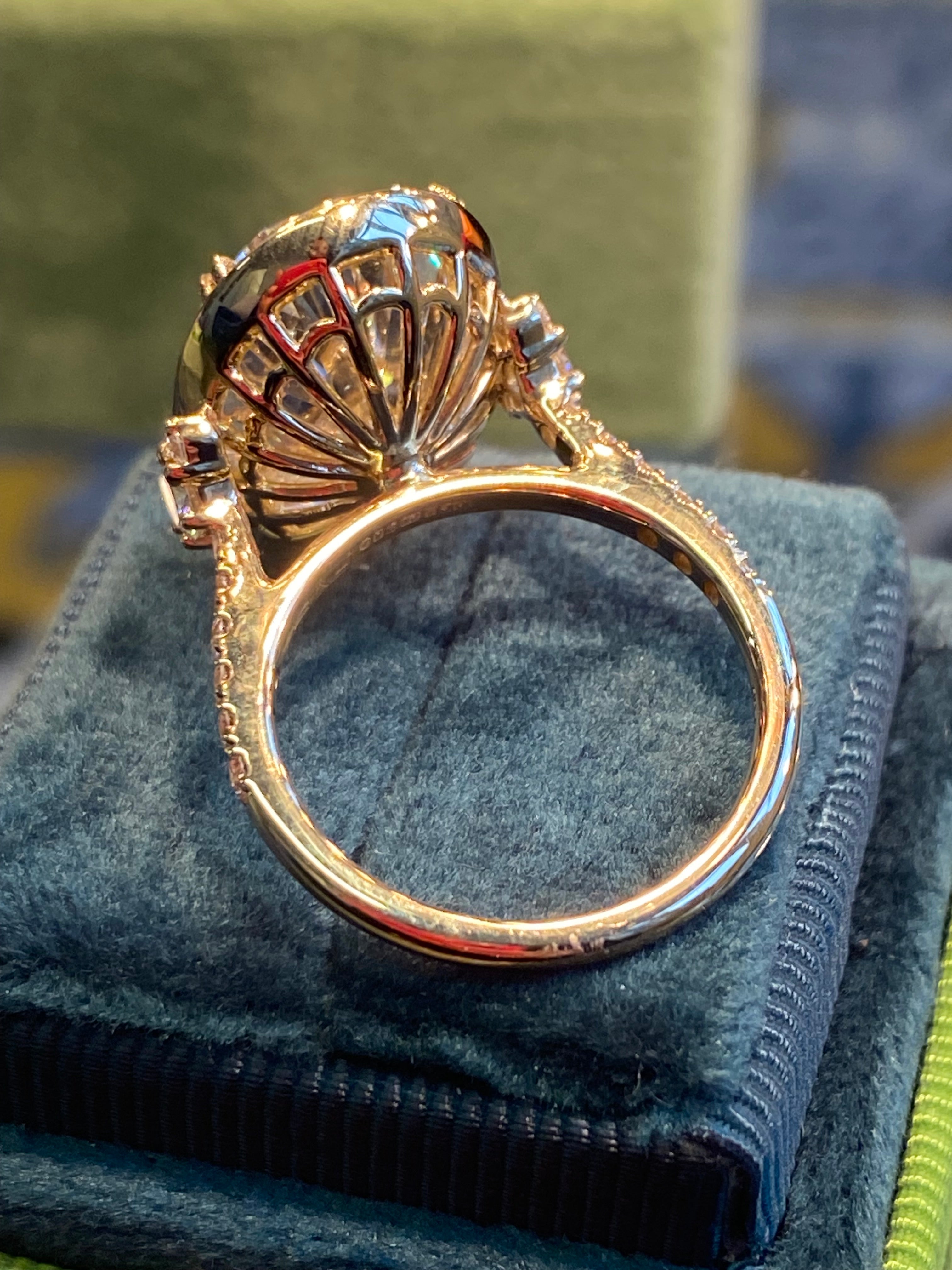 10.04 Carat Oval Cut Lab Diamond Solitaire Engagement Ring in 18ct Yellow Gold