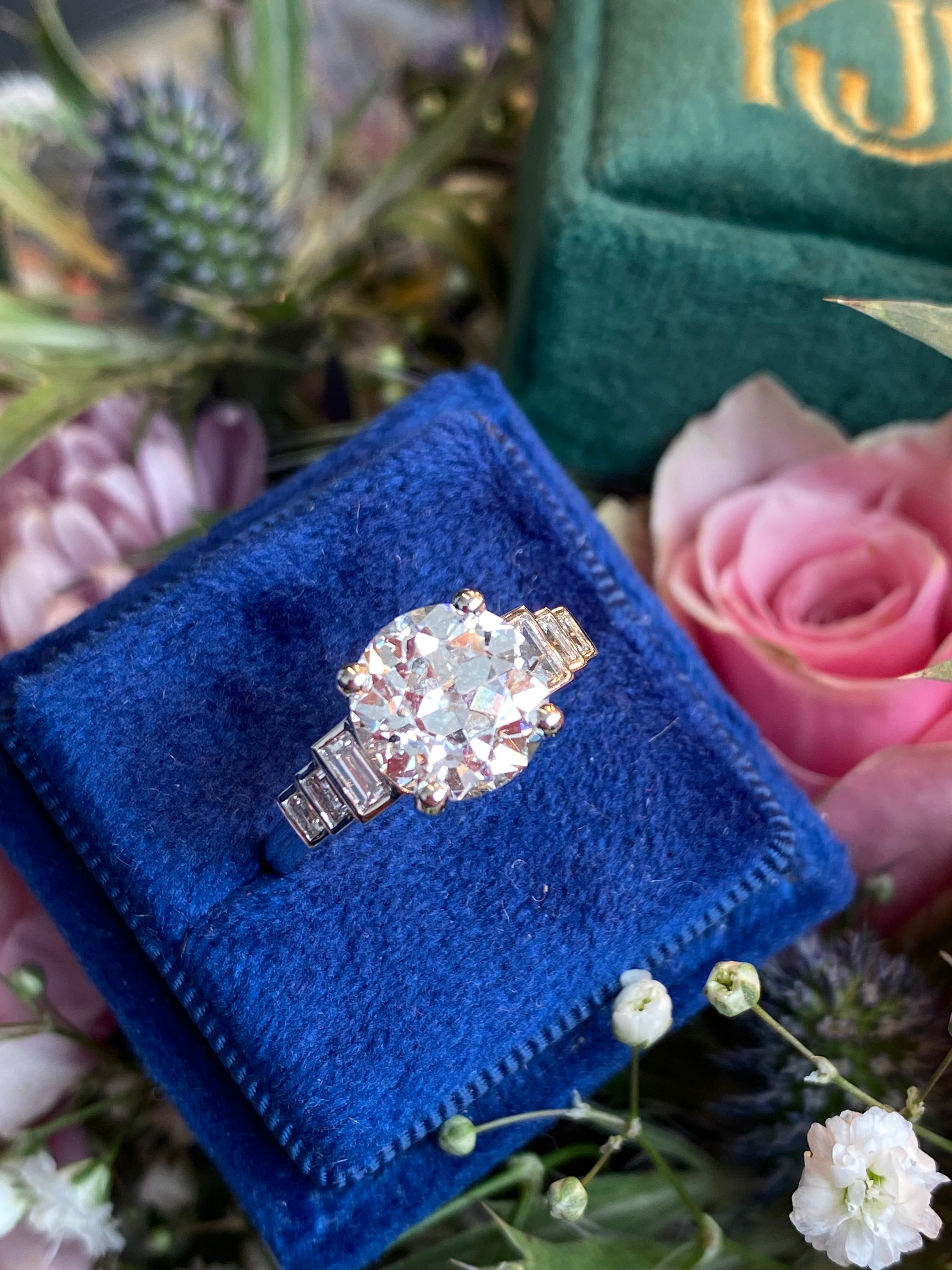 Heritage 3.00CT + Old Mine Cut Lab Grown Diamond Engagement Ring, at Least F Colour / VS Clarity