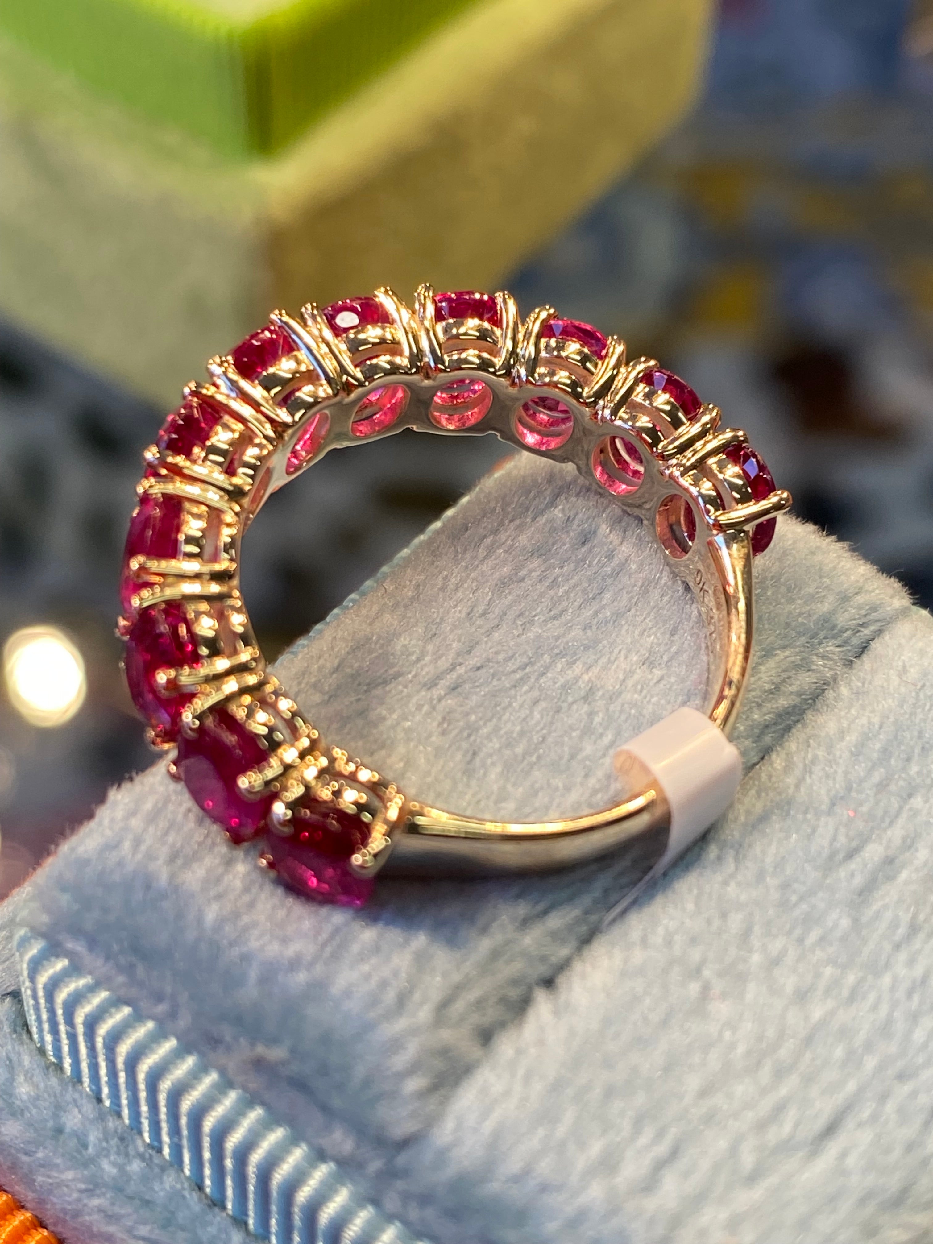 4.90 CTW Ruby Eternity Ring in 9ct Yellow Gold