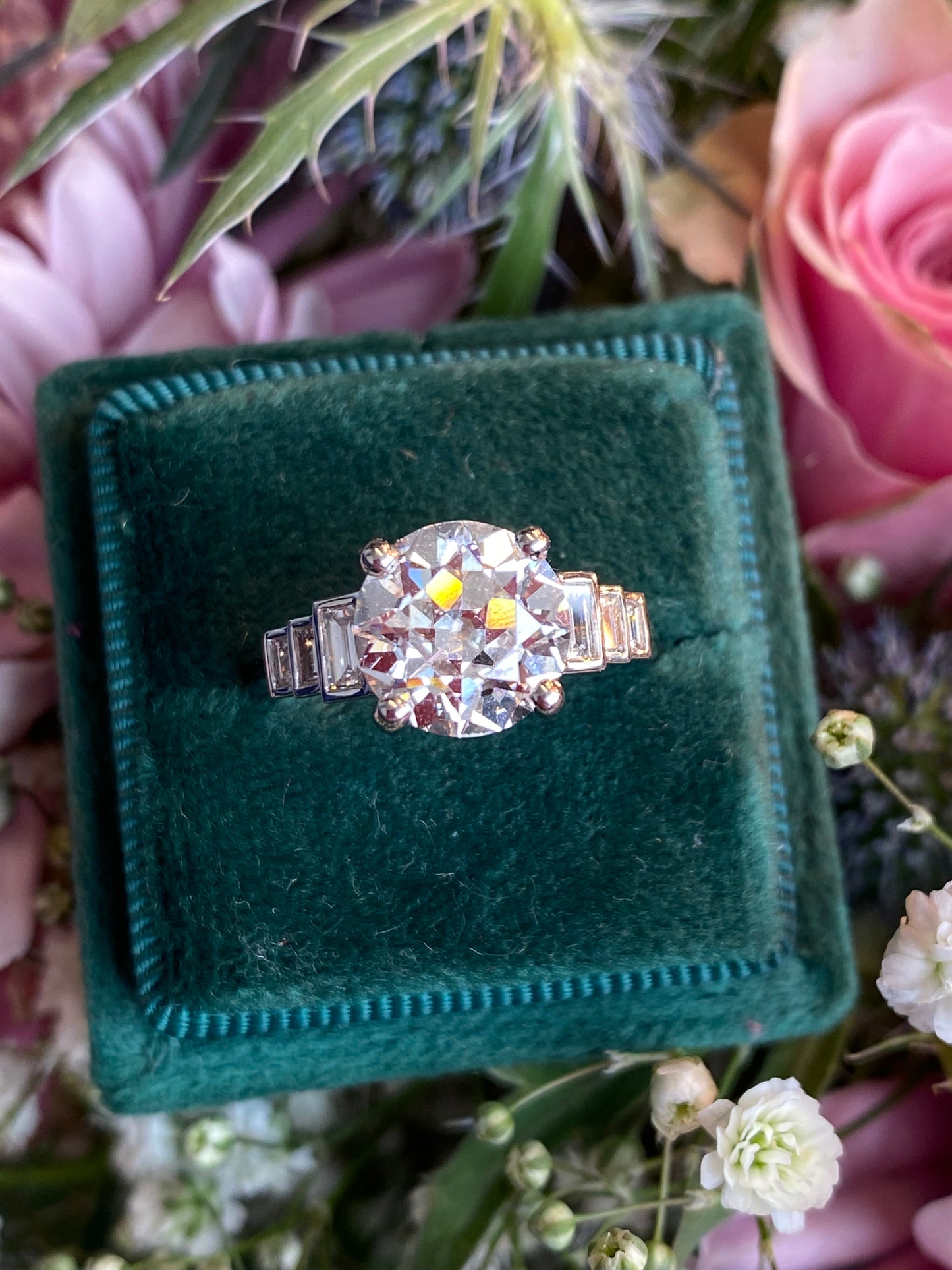 Heritage 3.00CT + Old Mine Cut Lab Grown Diamond Engagement Ring, at Least F Colour / VS Clarity