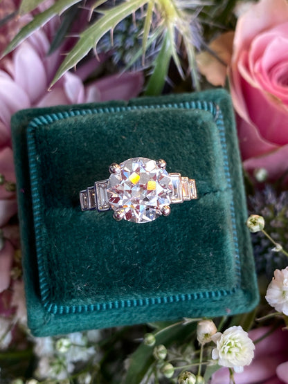 Heritage 3.00CT + Old Mine Cut Lab Grown Diamond Engagement Ring, at Least F Colour / VS Clarity