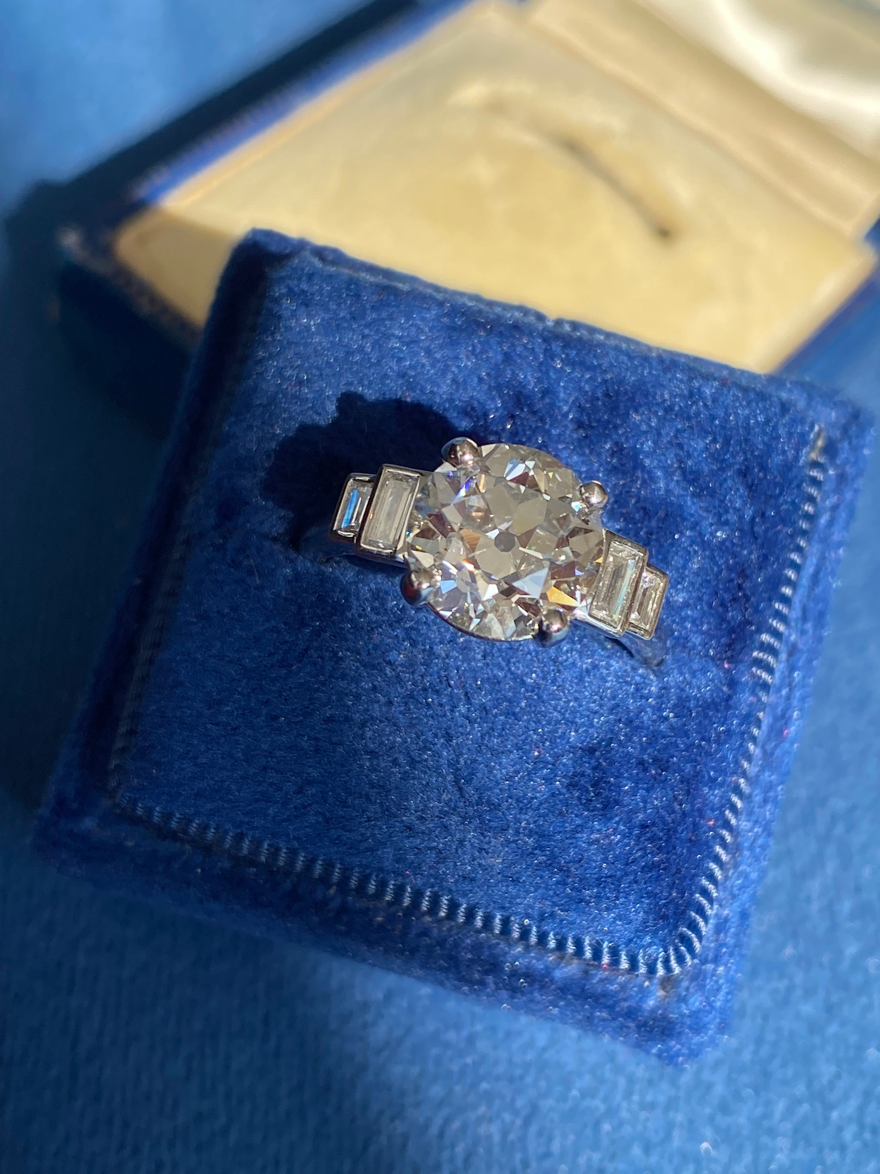Heritage 3.25CT + Old European Cut Lab Grown Diamond Engagement Ring, at Least F Colour / VS Clarity