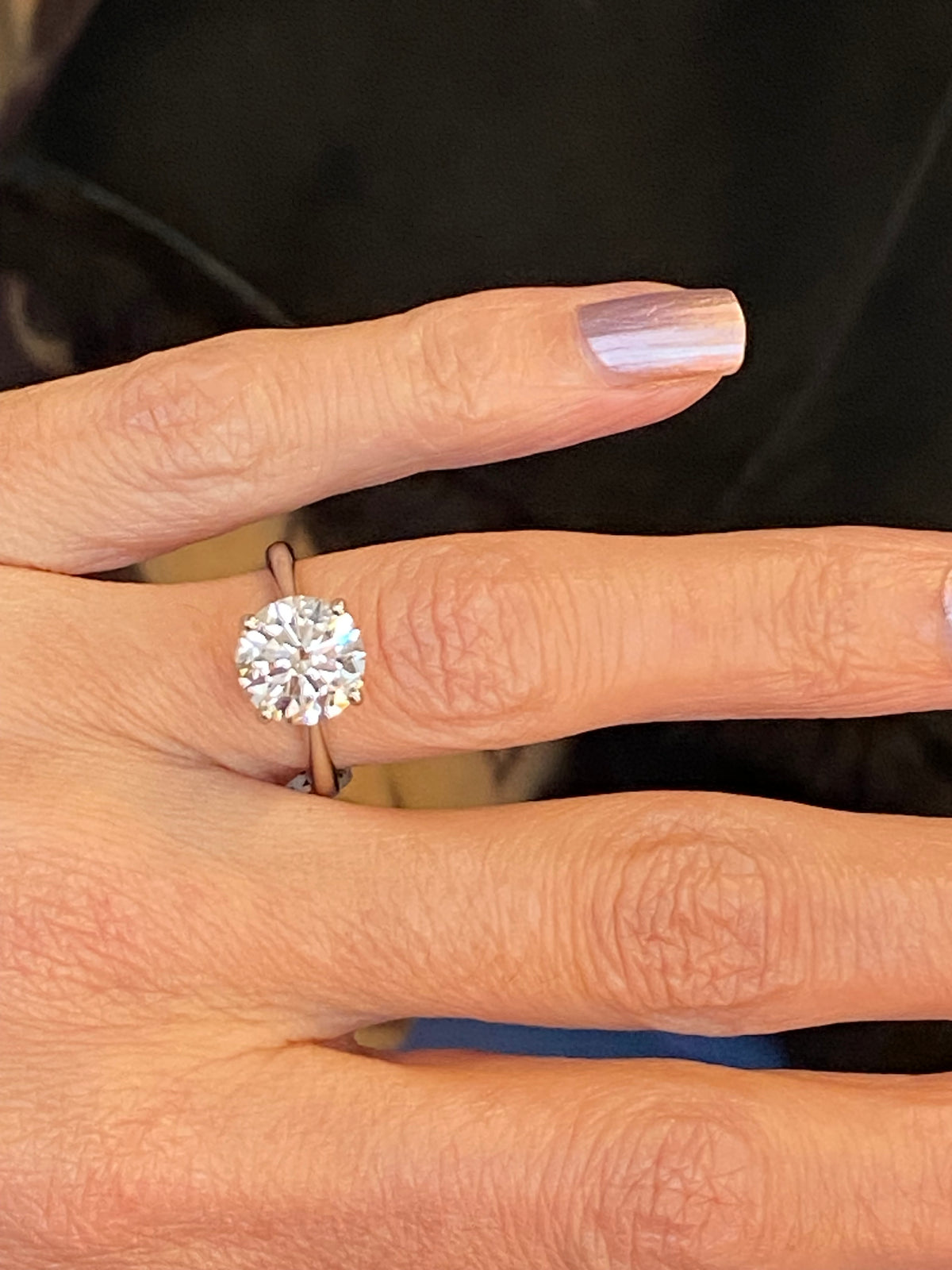 3.03 Carat Round Cut D Colour Lab Diamond Solitaire Engagement Ring in Platinum