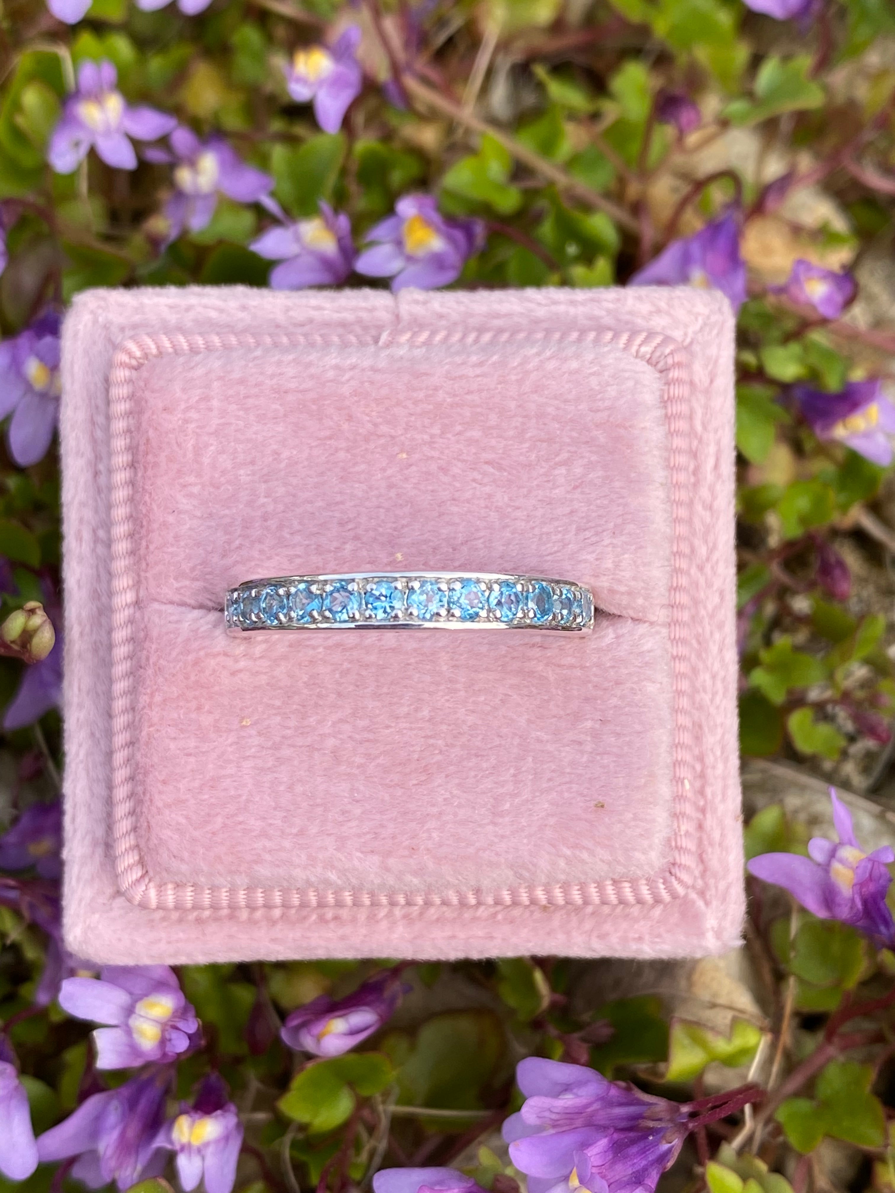 0.50ctw Blue Topaz Eternity Stacking Ring