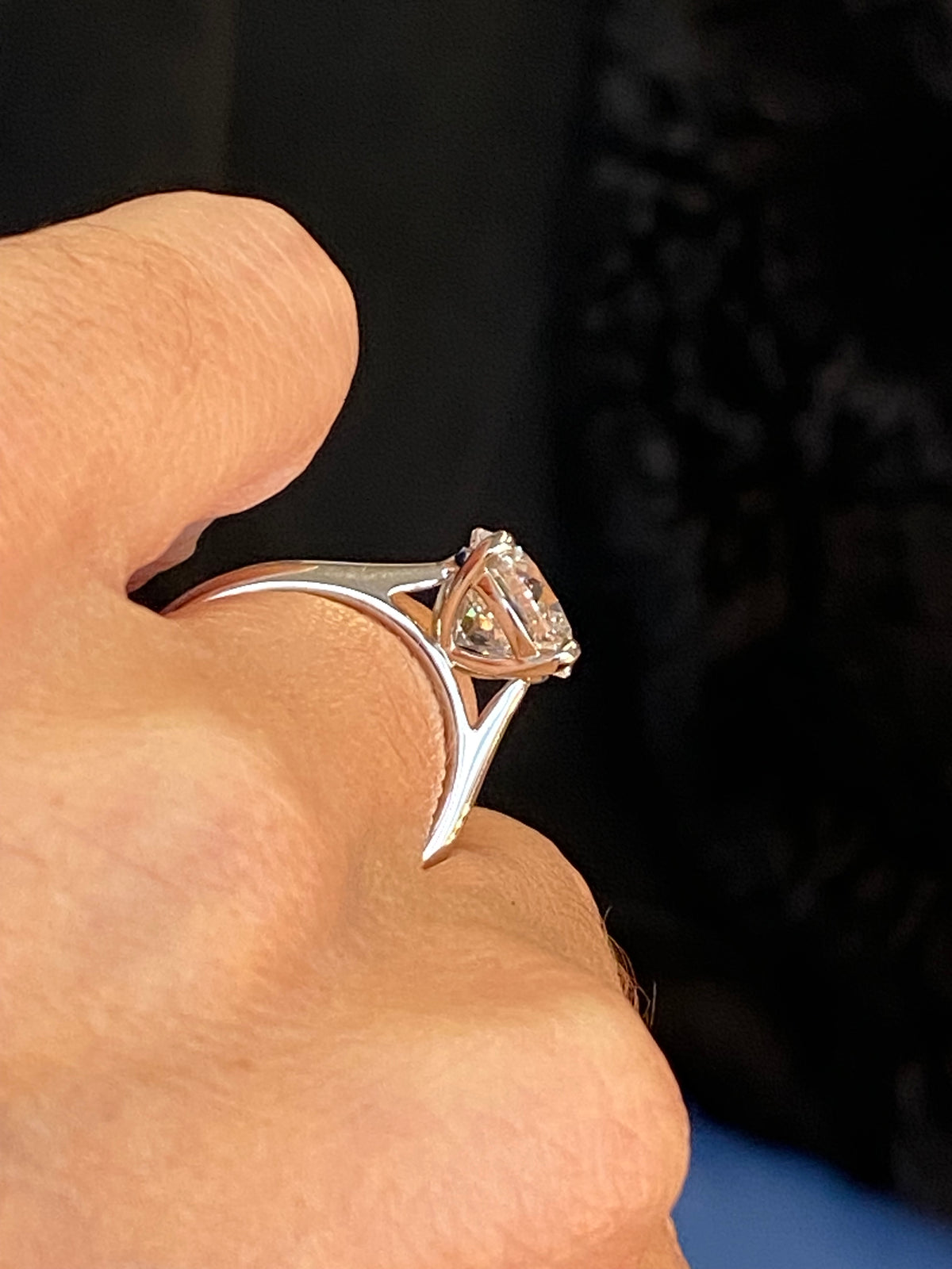 3.03 Carat Round Cut D Colour Lab Diamond Solitaire Engagement Ring in Platinum