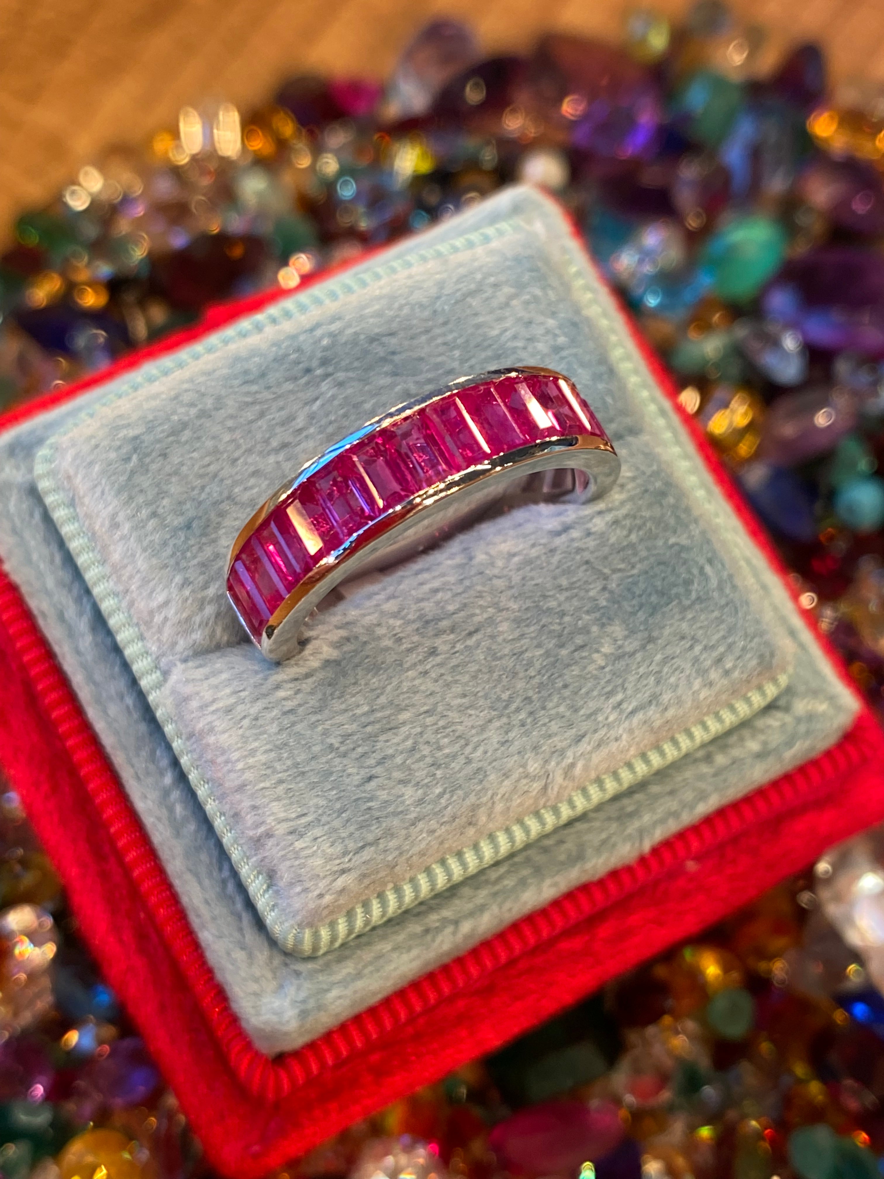 Seamless Channel Set Ruby in 9ct White Gold