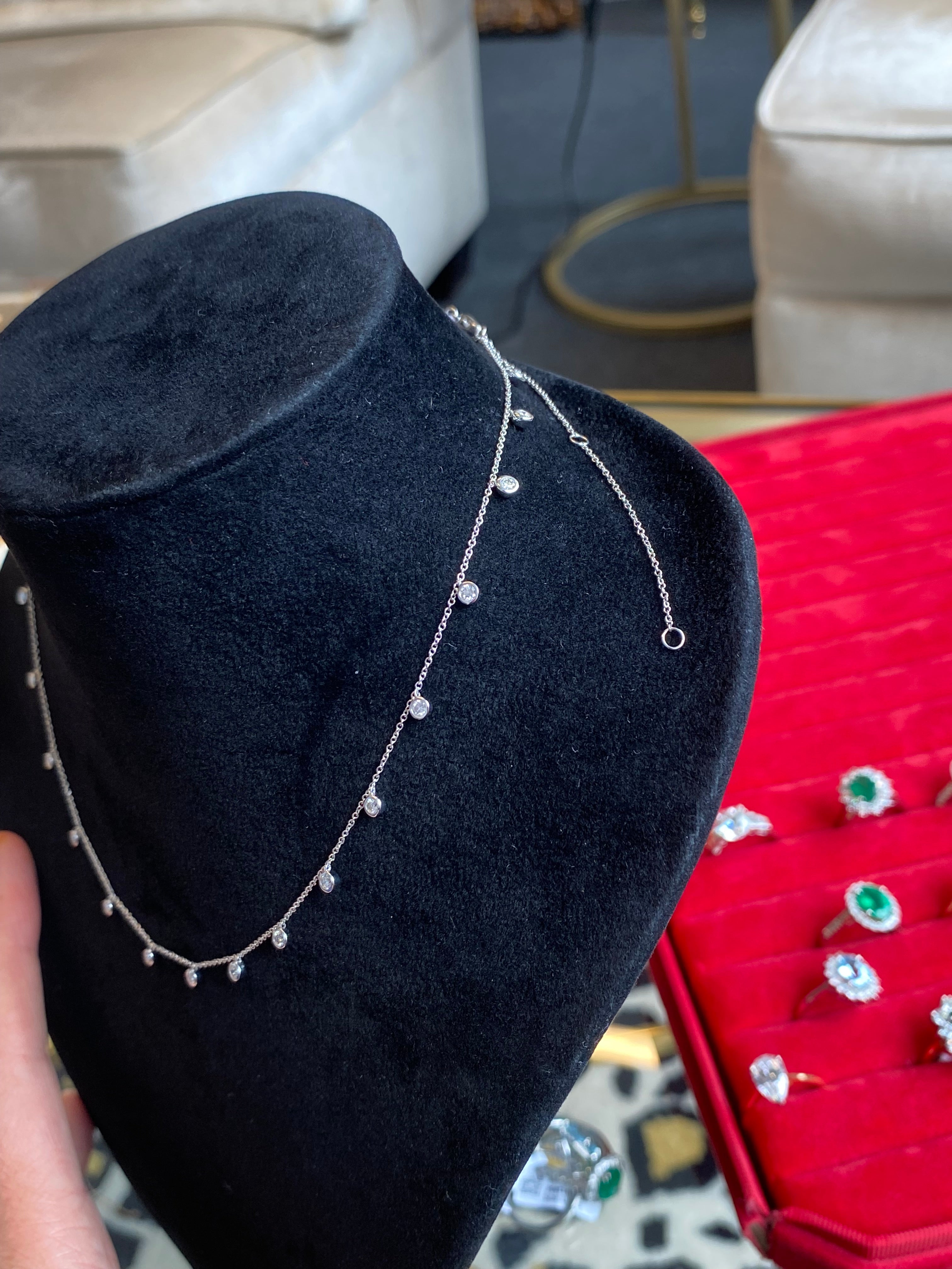 Beautiful 0.90 CTW Natural Diamond Necklace in 18ct White Gold