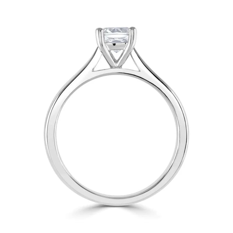 1.00 CT + Cushion Cut Lab Grown Diamond Solitaire Engagement Ring, at Least F Colour / VVS Clarity