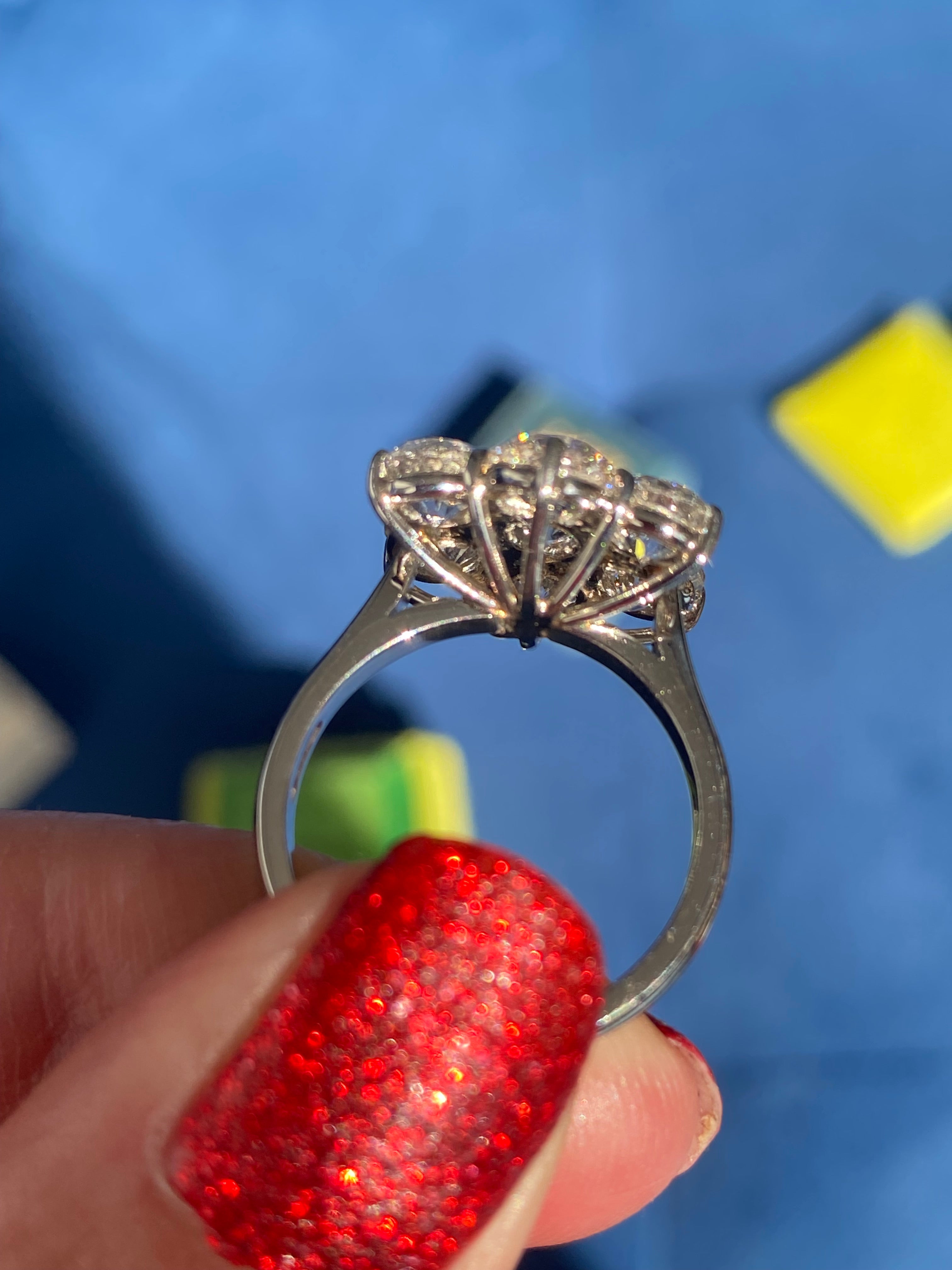4.25 CTW Lab Diamond Daisy Cluster Ring in Platinum