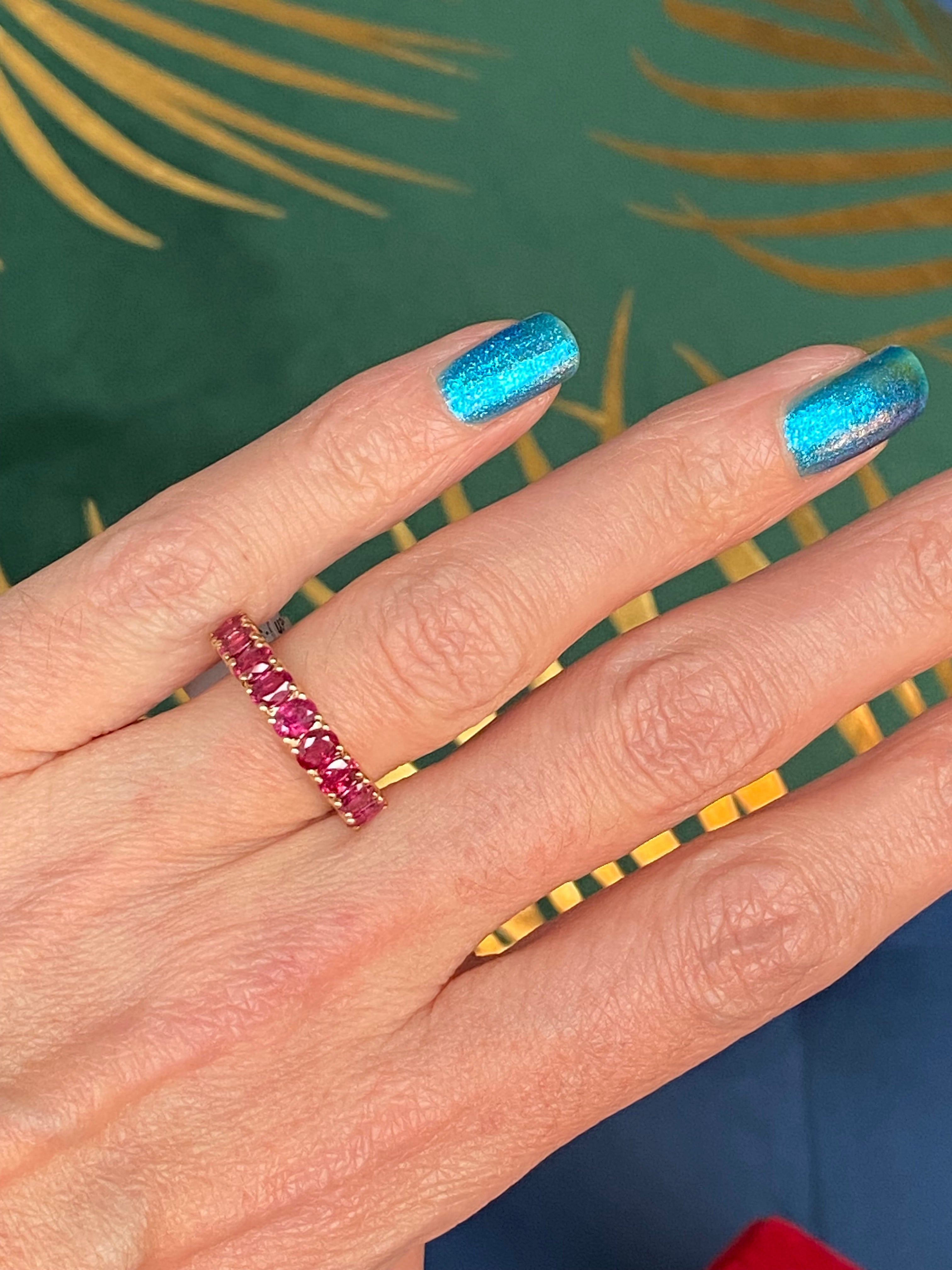2.14 CTW Ruby Eternity Ring in 9ct Yellow Gold