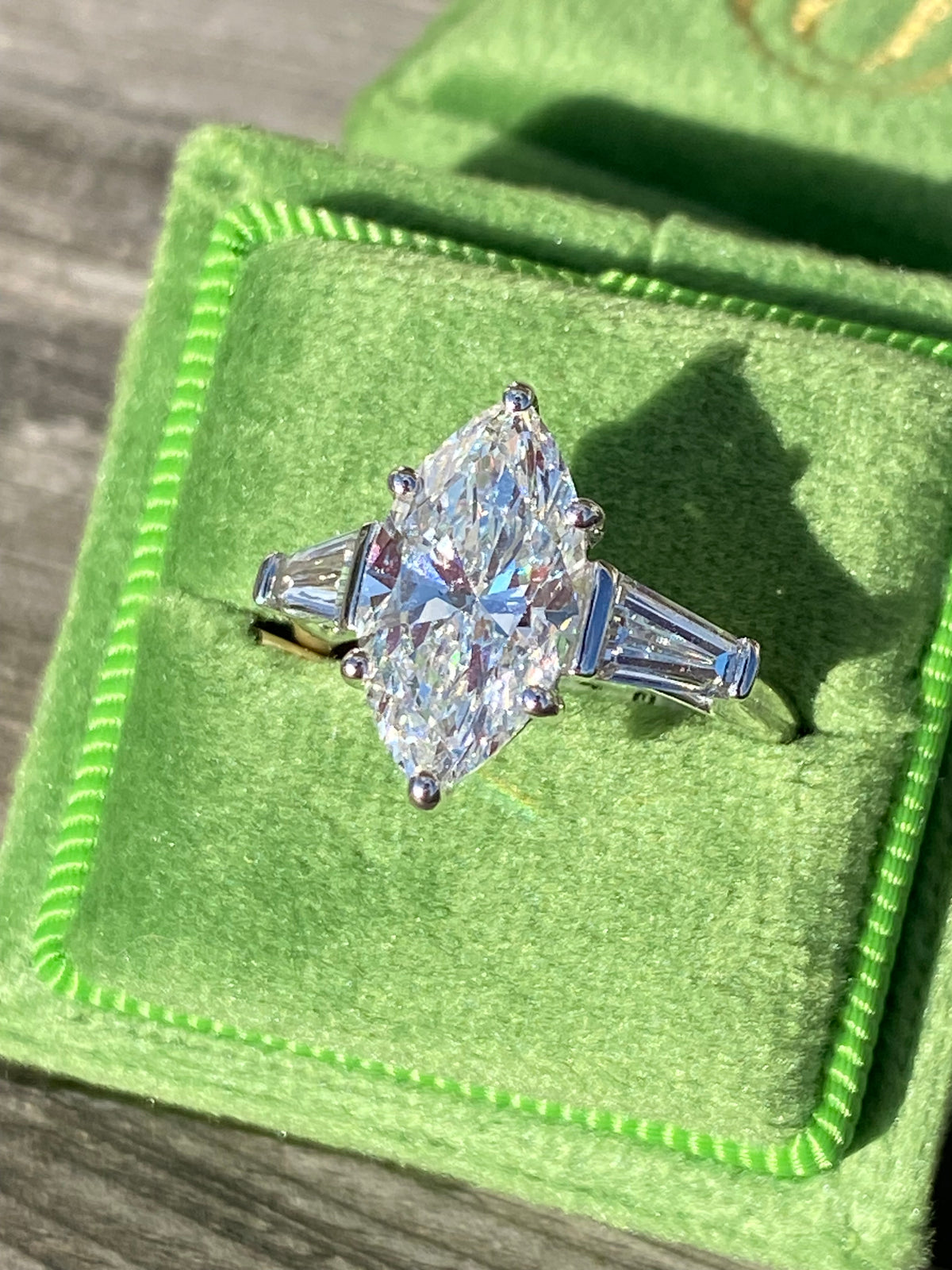 3.98 CTW Marquise Cut Lab Diamond Engagement Ring in Platinum