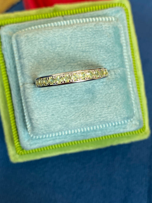 0.50ctw Peridot Eternity Stacking Ring in Sterling Silver
