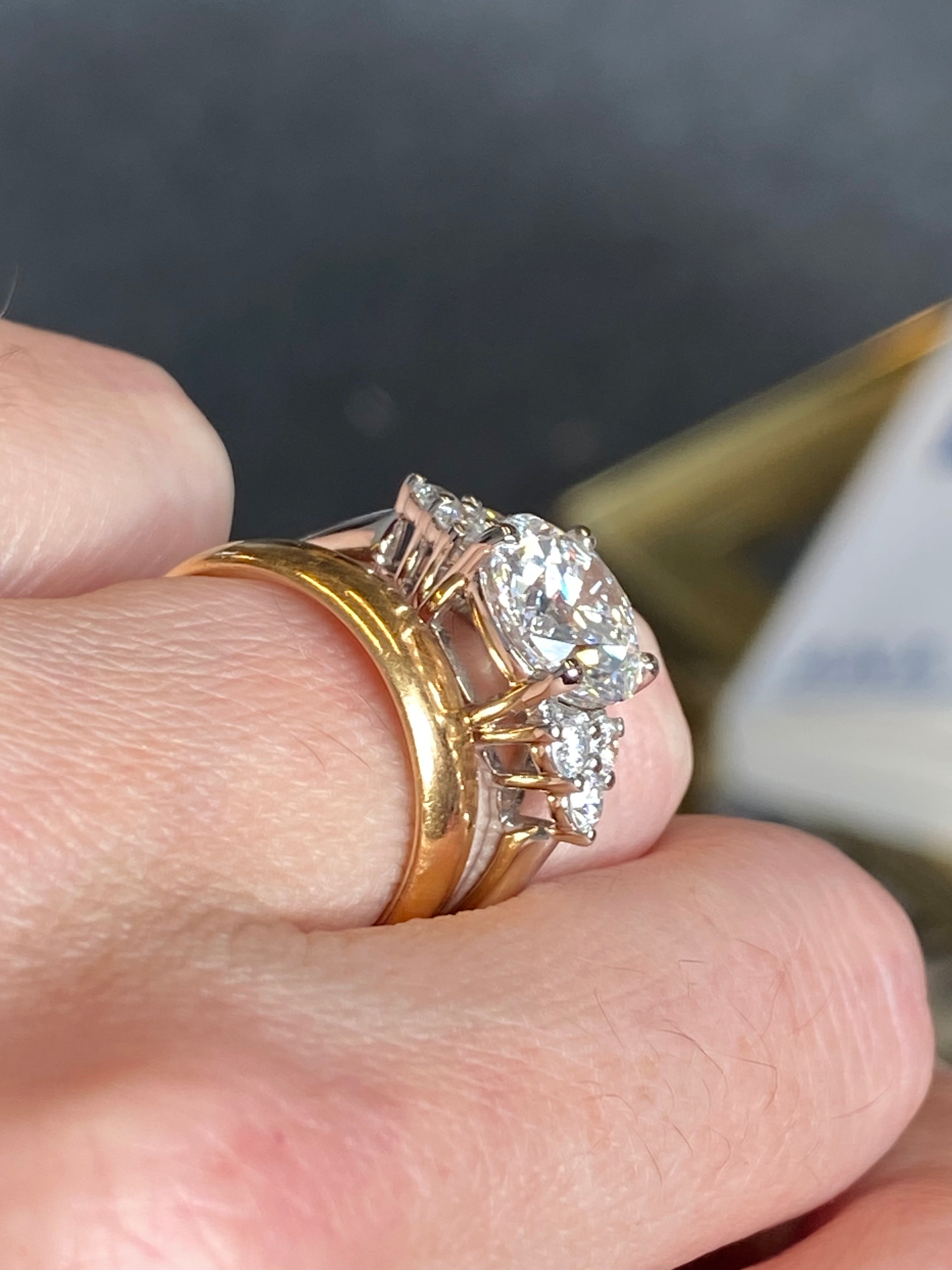 3.39 Carat Round Brilliant Cut D Colour VS1 Lab Diamond Trefoil Three Stone Ring in Platinum