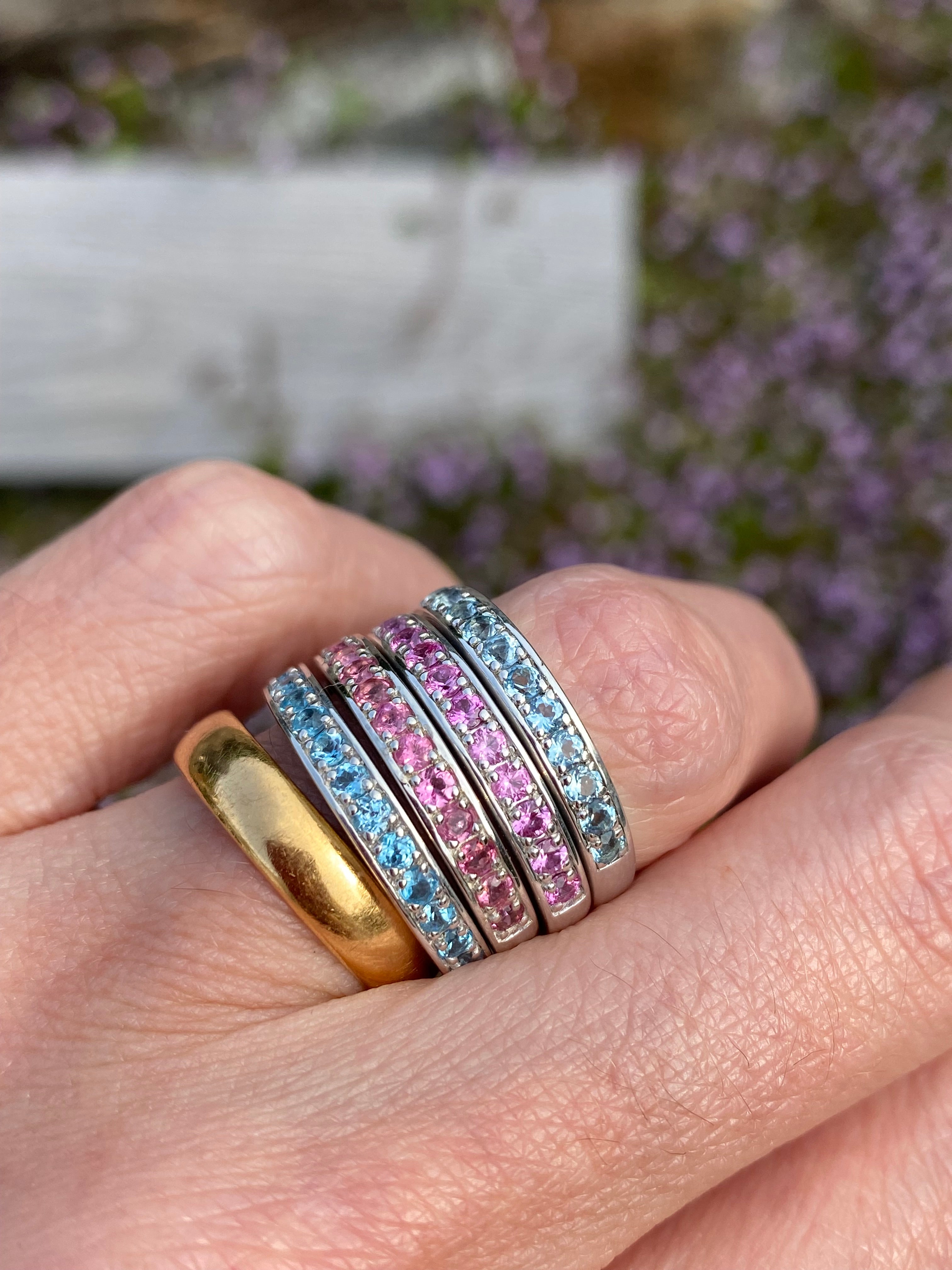0.50ctw Blue Topaz Eternity Stacking Ring