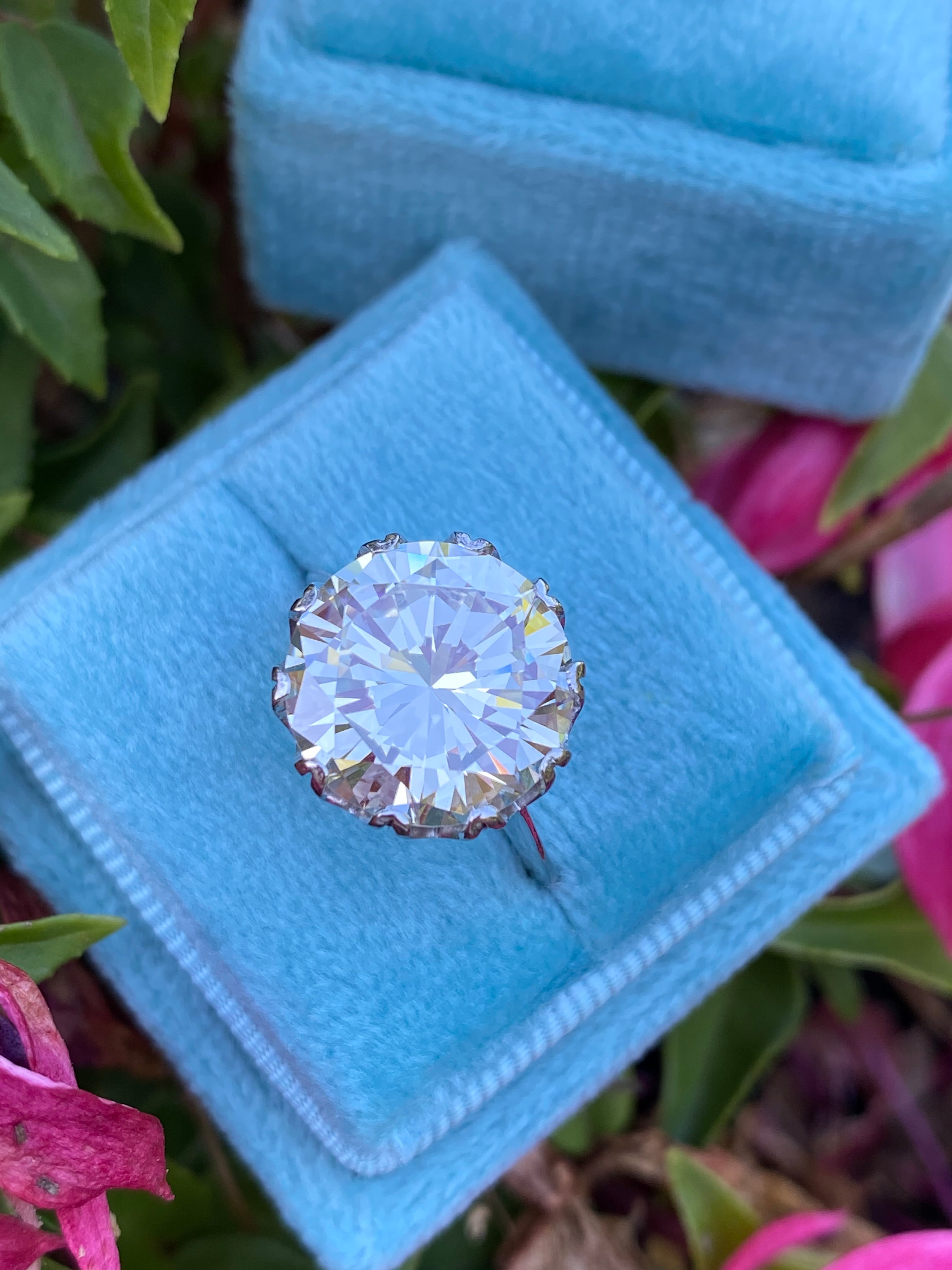 6.25 Carat Transitional Cut Solitaire Diamond Engagement Ring in 18ct White Gold