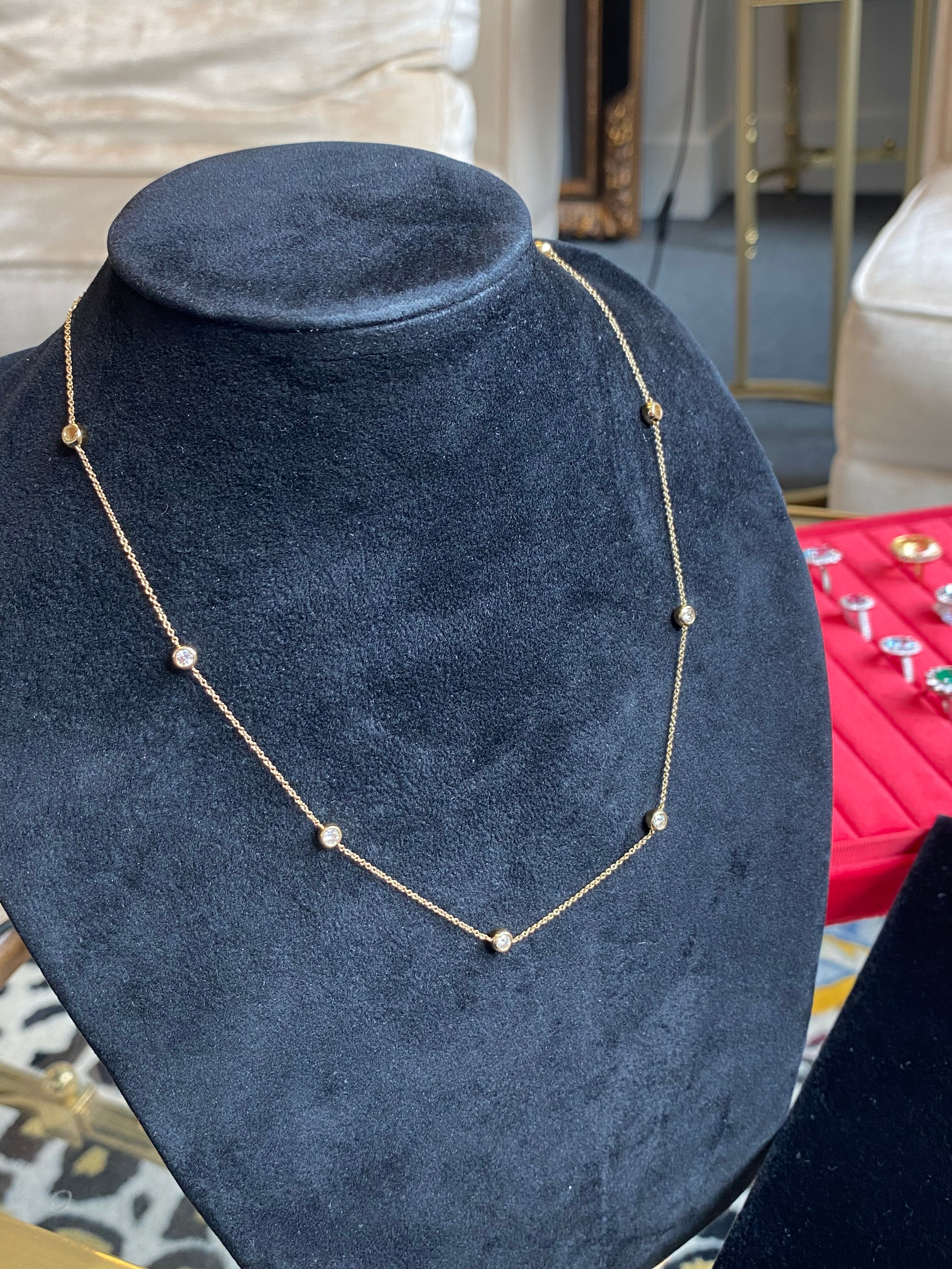 Beautiful 0.70 CTW Natural Diamond Necklace in 18ct Yellow Gold