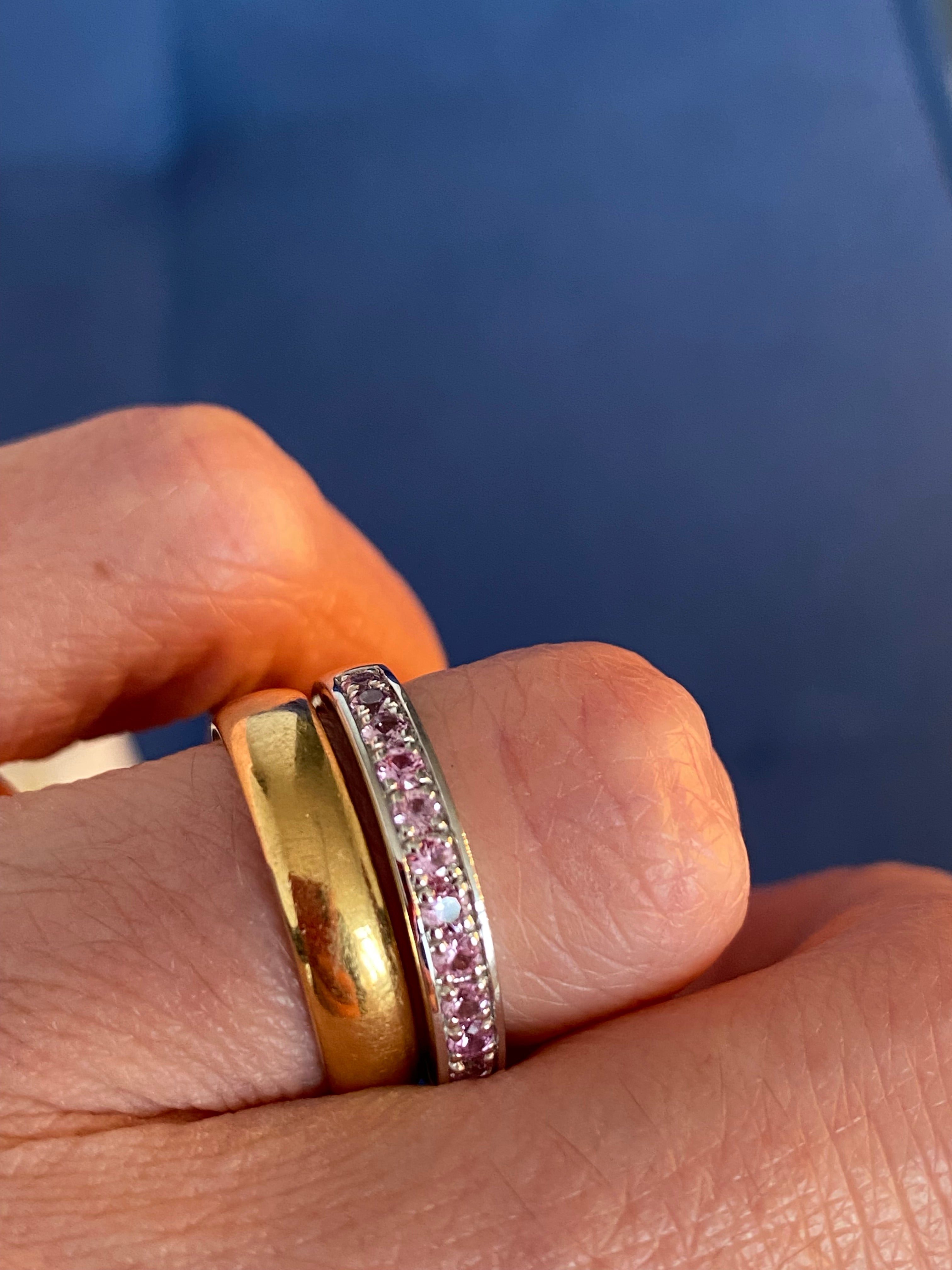 0.50ctw Baby Pink Sapphire Eternity Stacking Ring