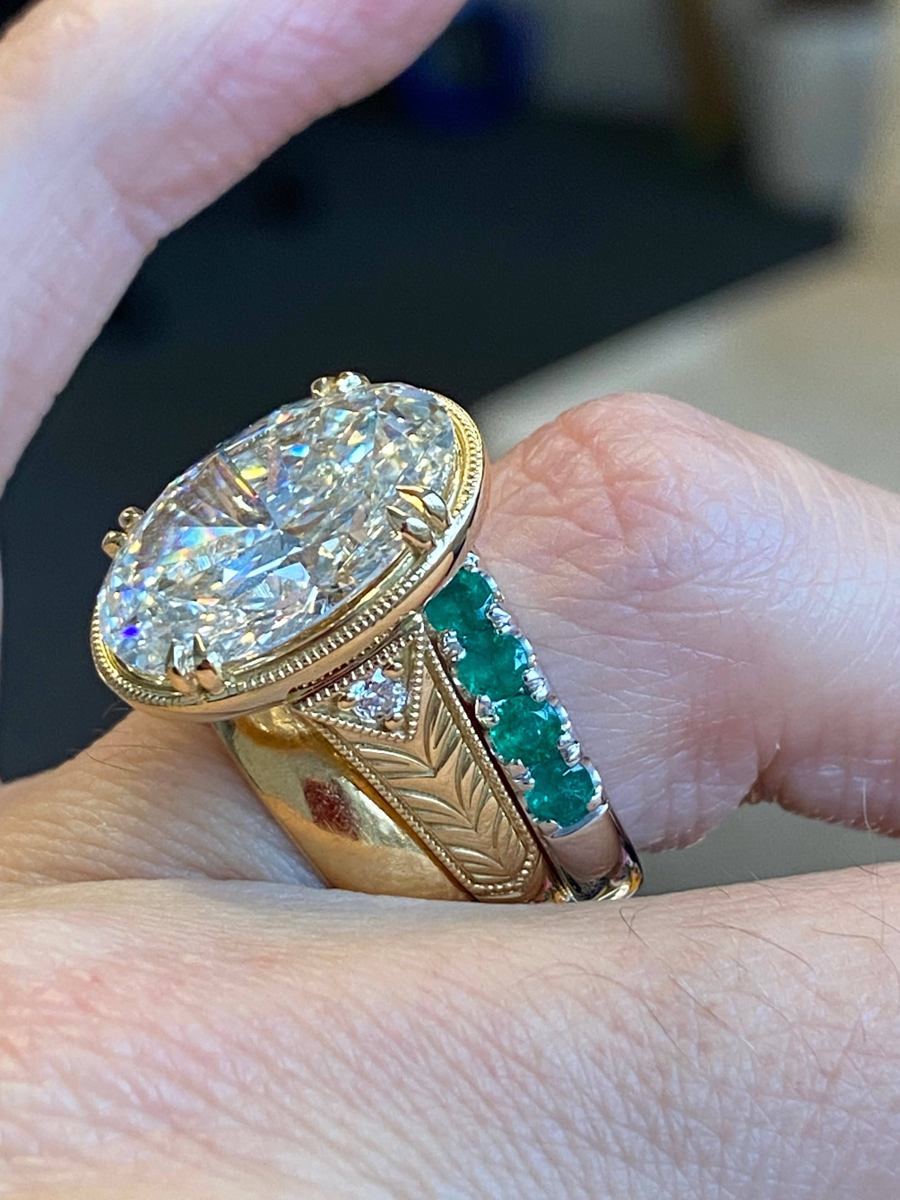 0.84 CTW Emerald Eternity Stacking Ring in Platinum