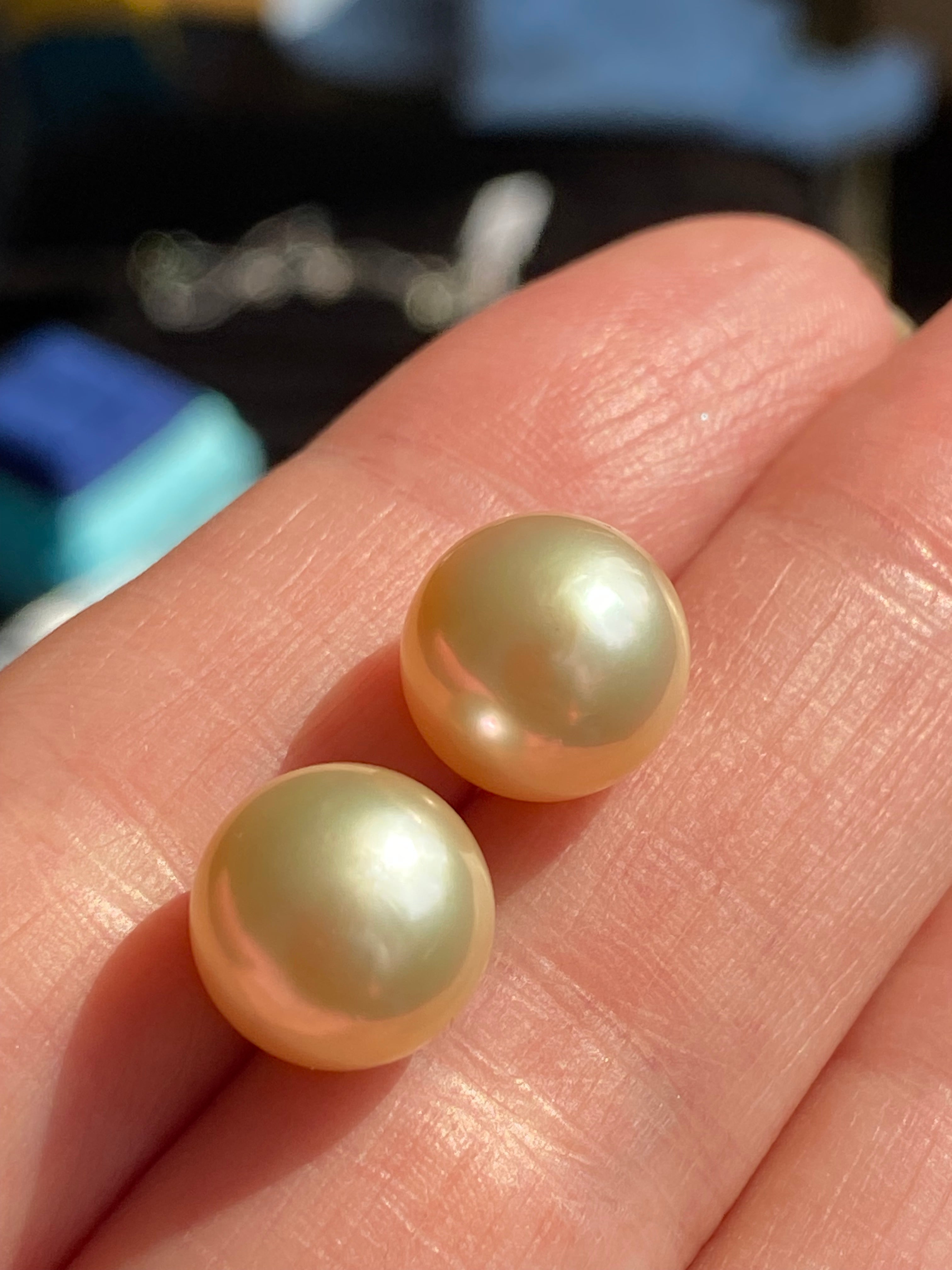 South Sea Pearl Stud Earrings in 18ct Yellow Gold