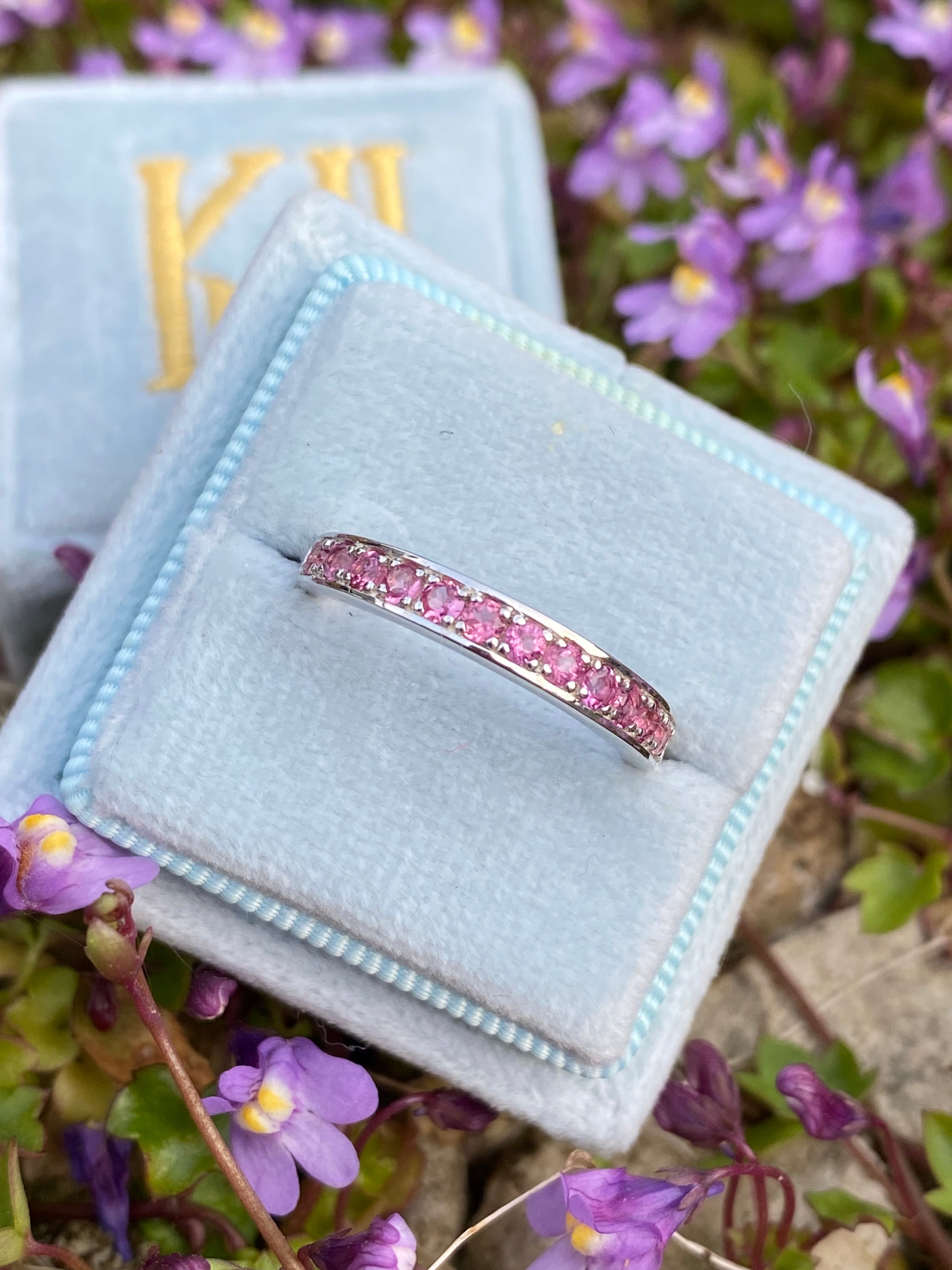 0.50ctw Pink Tourmaline Eternity Stacking Ring