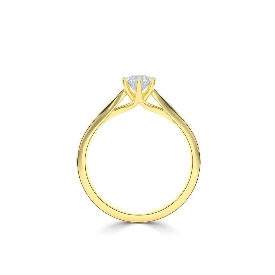 2.00 CT + Round Brilliant Lab Grown Diamond Six Claw Solitaire Engagement Ring, at Least F Colour / VVS Clarity