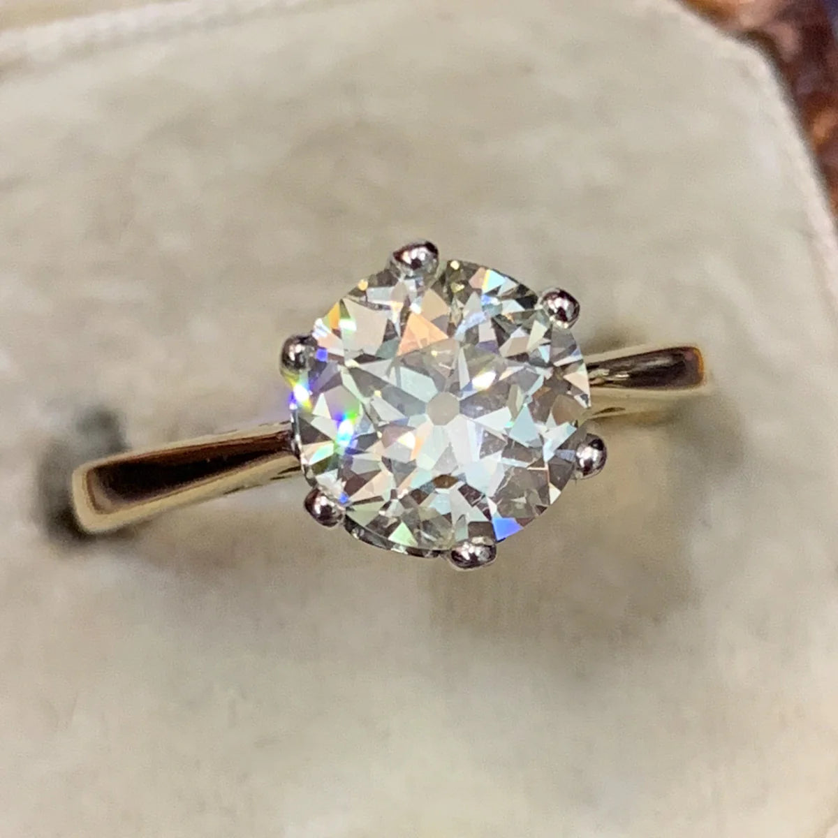 Heritage 2.00 CT + Old Cut Lab Grown Diamond Solitaire Engagement Ring, at Least F Colour / VS Clarity